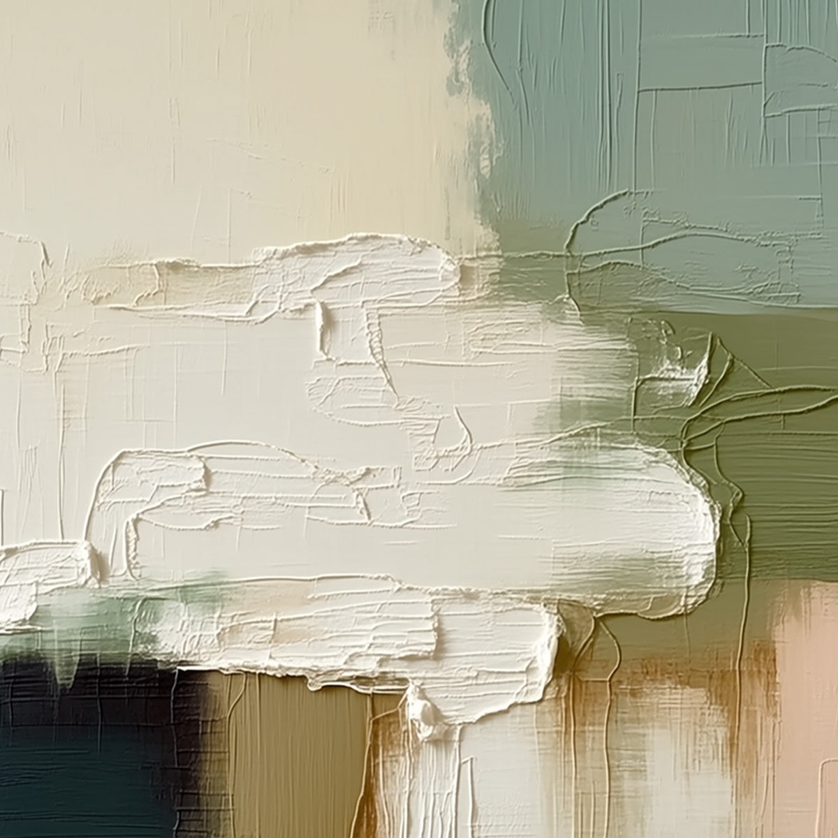 STRATA: Textured Wabi Sabi Style Abstract Impasto Painting - Image 3