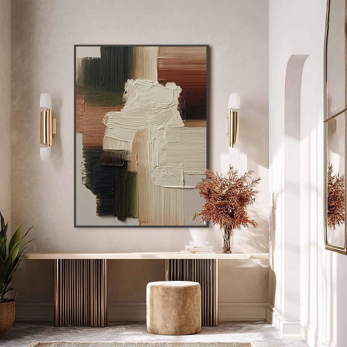STRATA: Vertical Wabi Sabi Textured Abstract Painting - Image 6