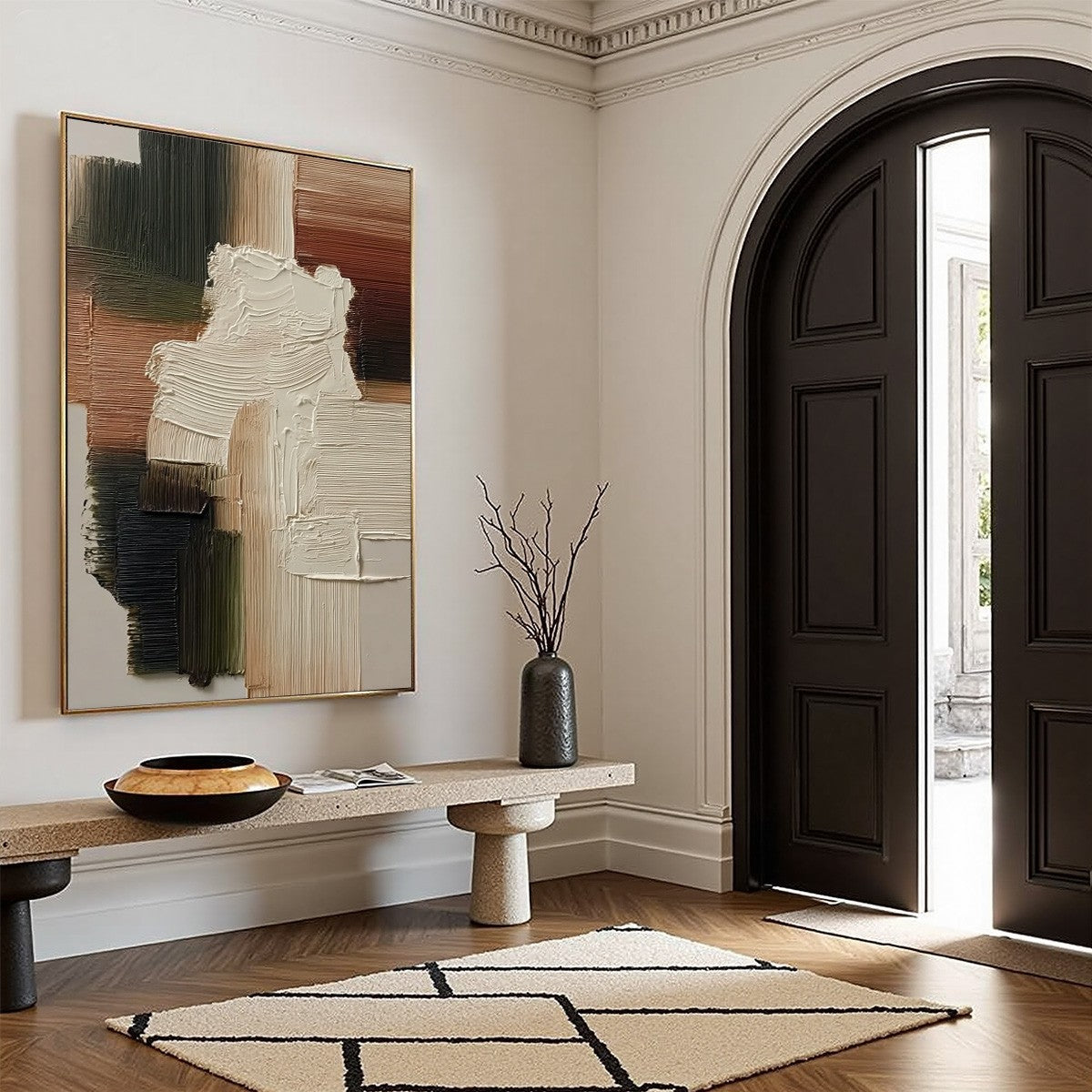 STRATA: Vertical Wabi Sabi Textured Abstract Painting - Image 8