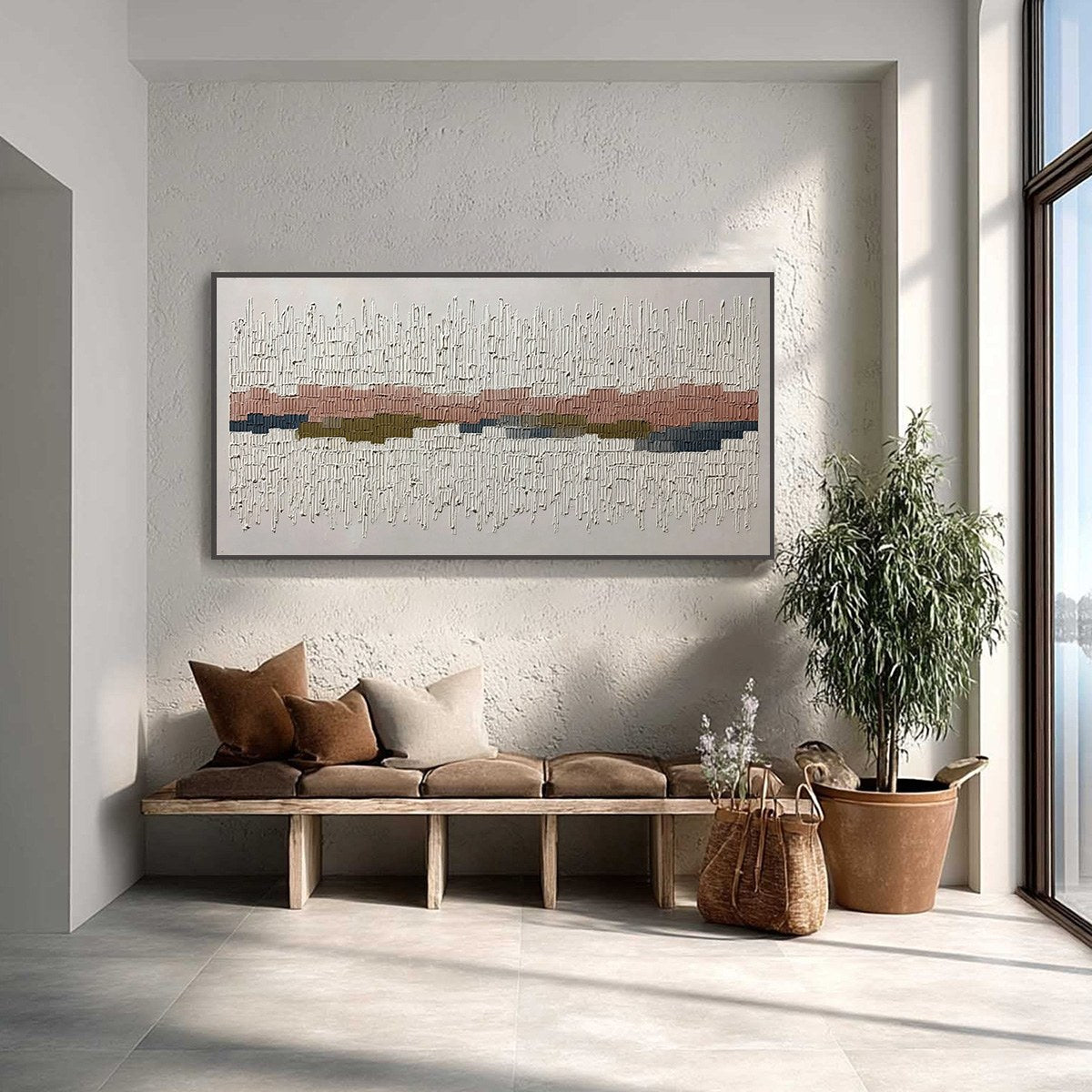 STRATA: Wabi Sabi Textured Abstract Horizontal Wall Art - Image 4