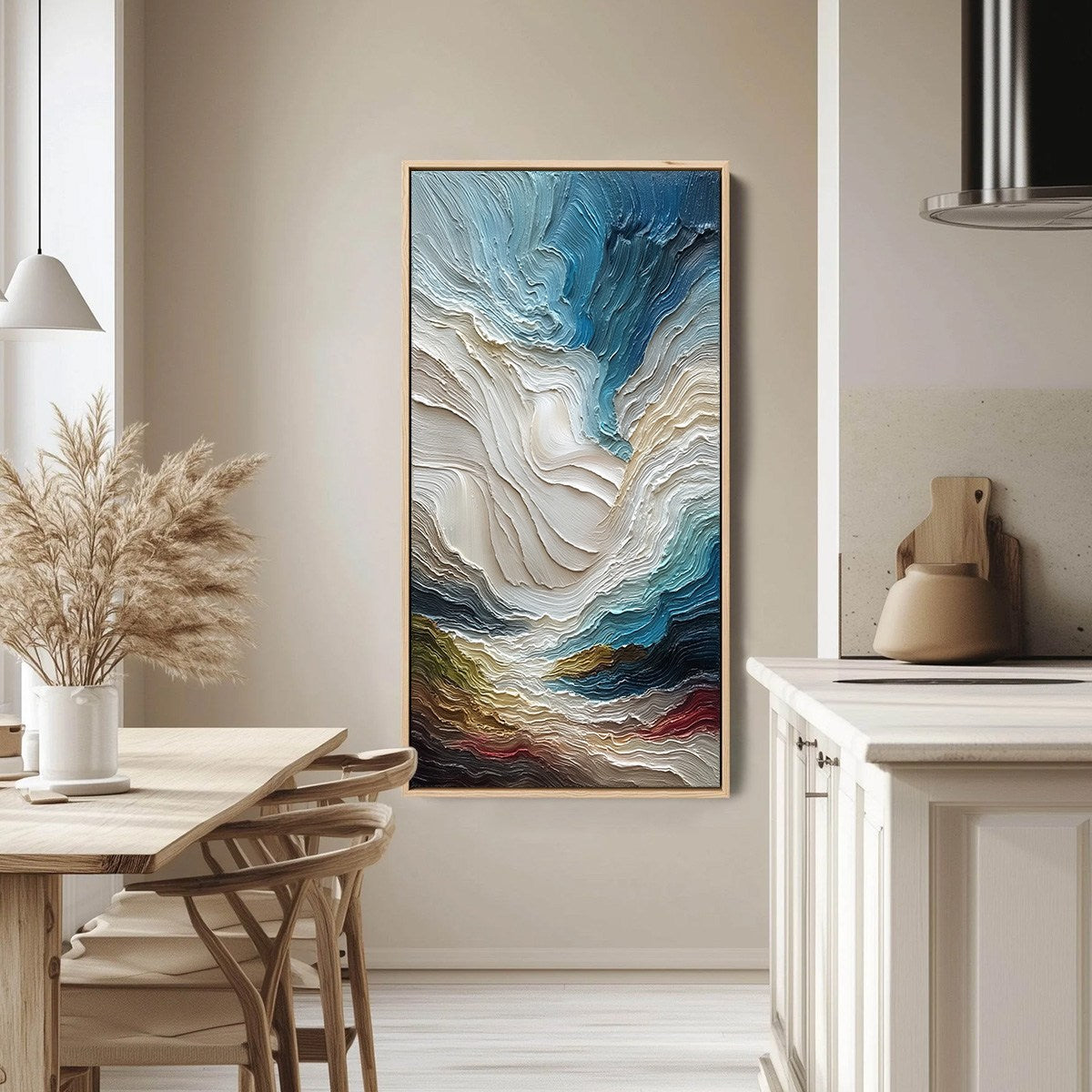 STRATUM: Vertical Abstract Impasto Landscape Painting - Image 2