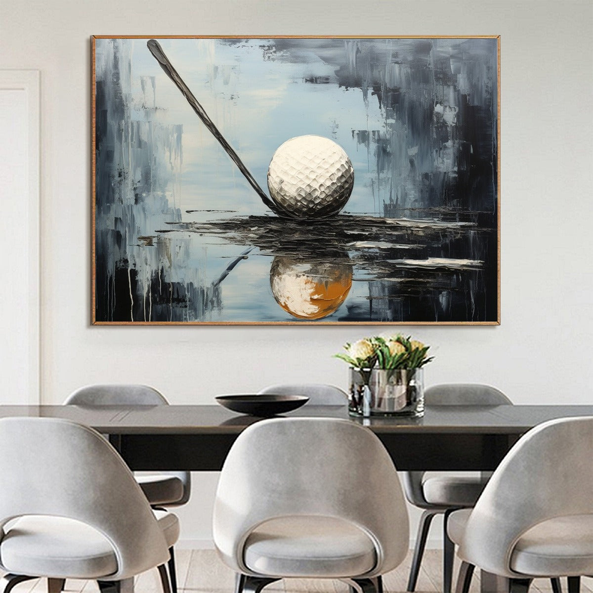 STROKE OF GENIUS: Textured Golf Still Life Oil Painting - Image 7