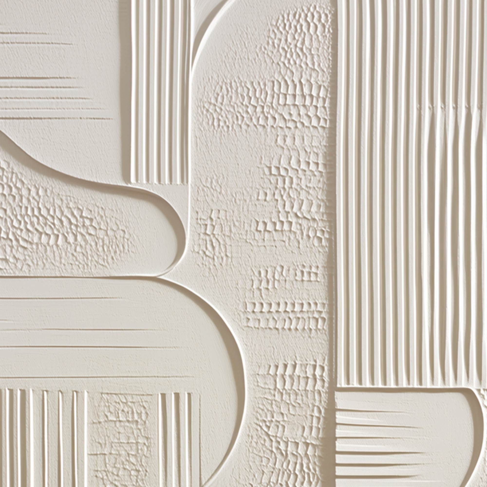 STRUCTURED CALM: Textured White Minimalist Abstract Wabi Sabi Wall Art - Image 3