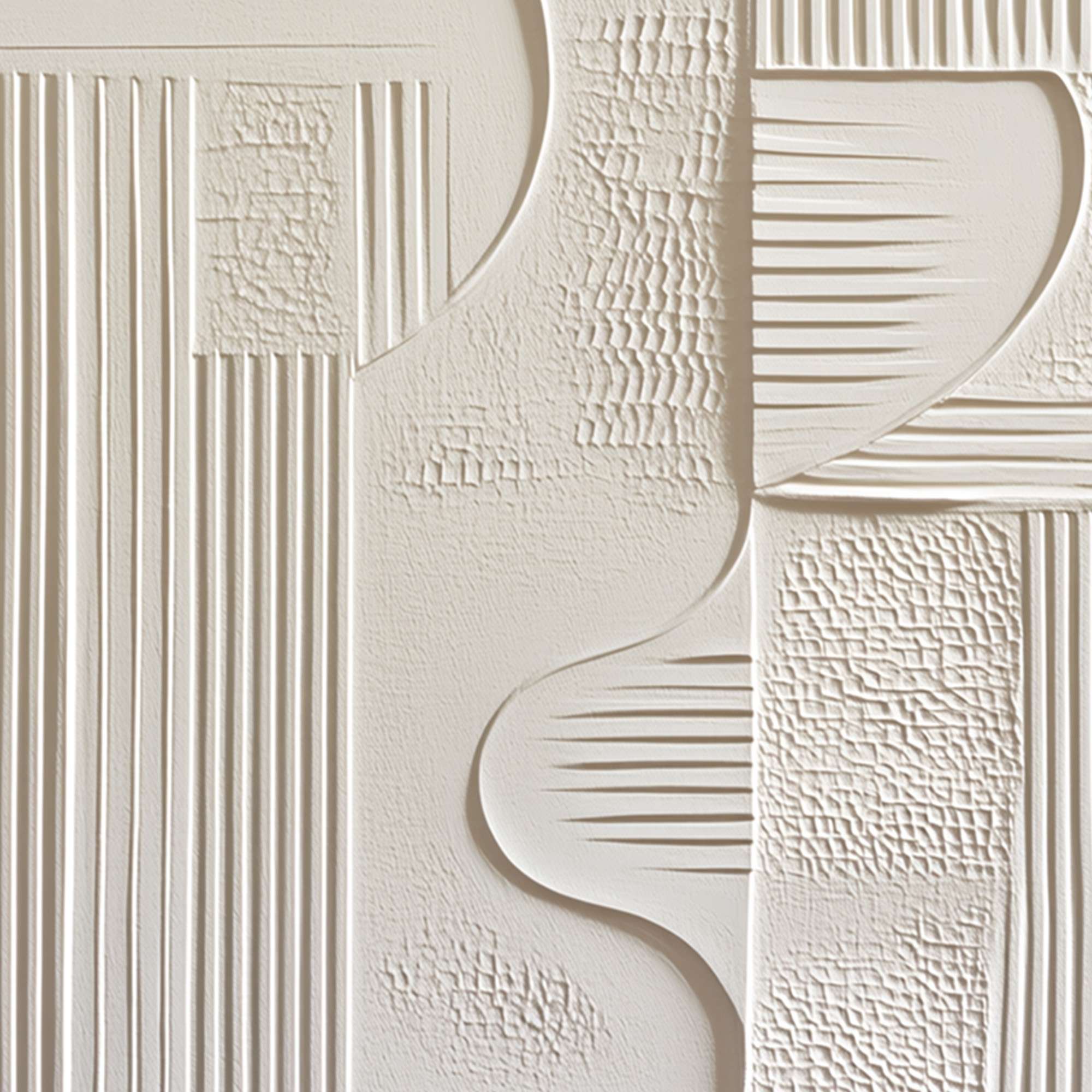 STRUCTURED CALM: Textured White Minimalist Abstract Wabi Sabi Wall Art - Image 5