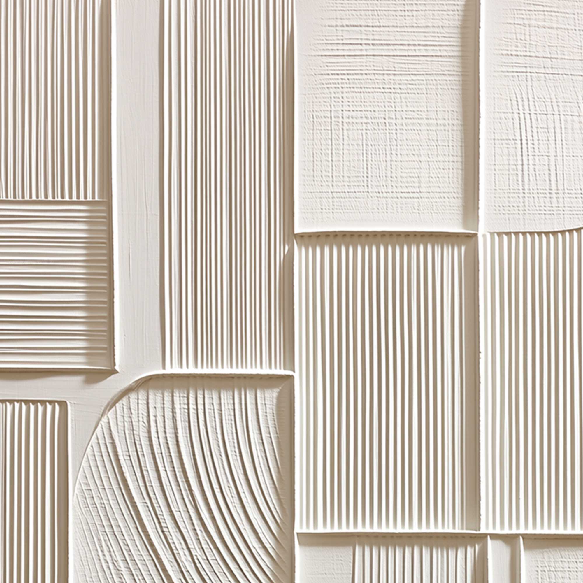 STRUCTURED CALM: Textured White Minimalist Abstract Wall Art - Image 3