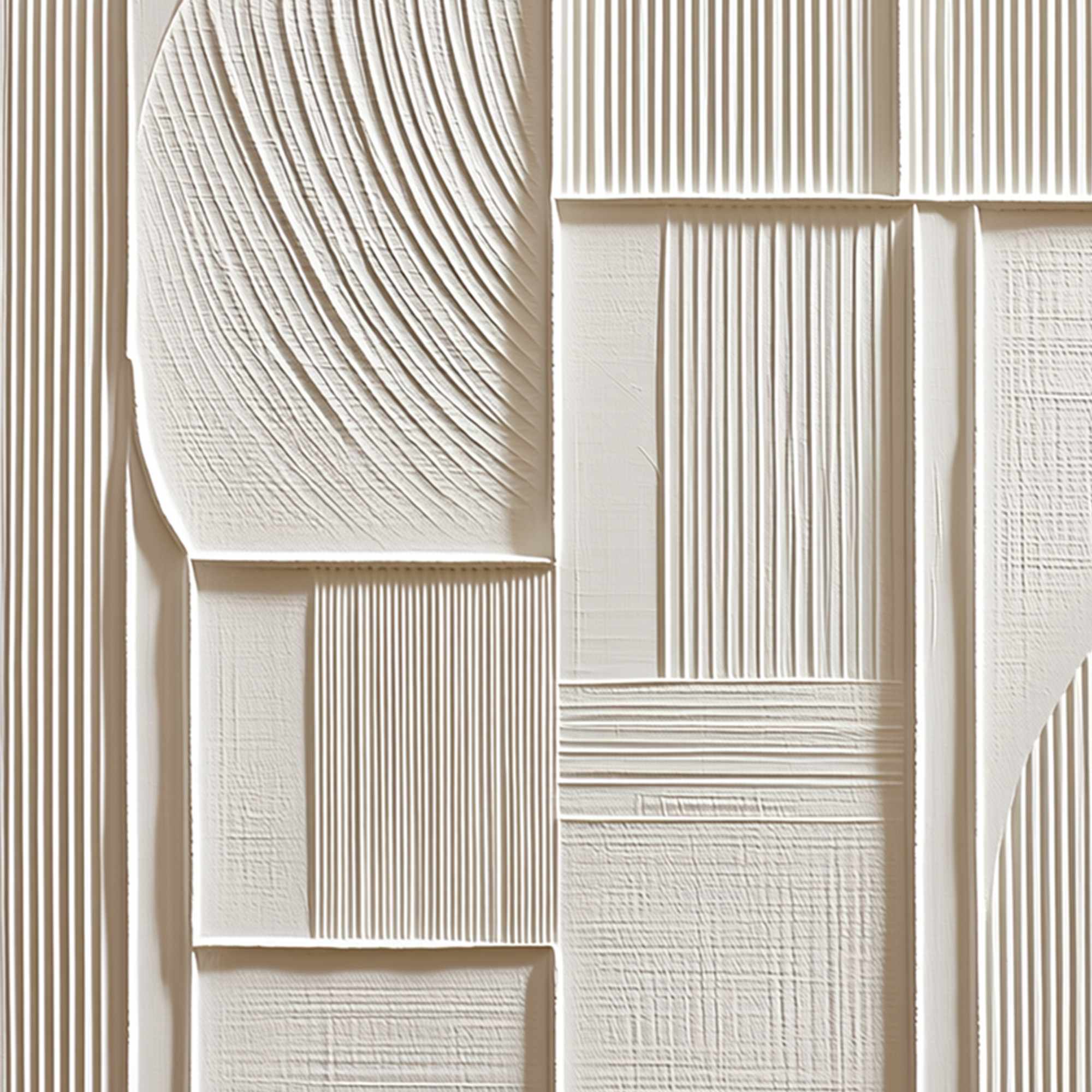 STRUCTURED CALM: Textured White Minimalist Abstract Wall Art - Image 5