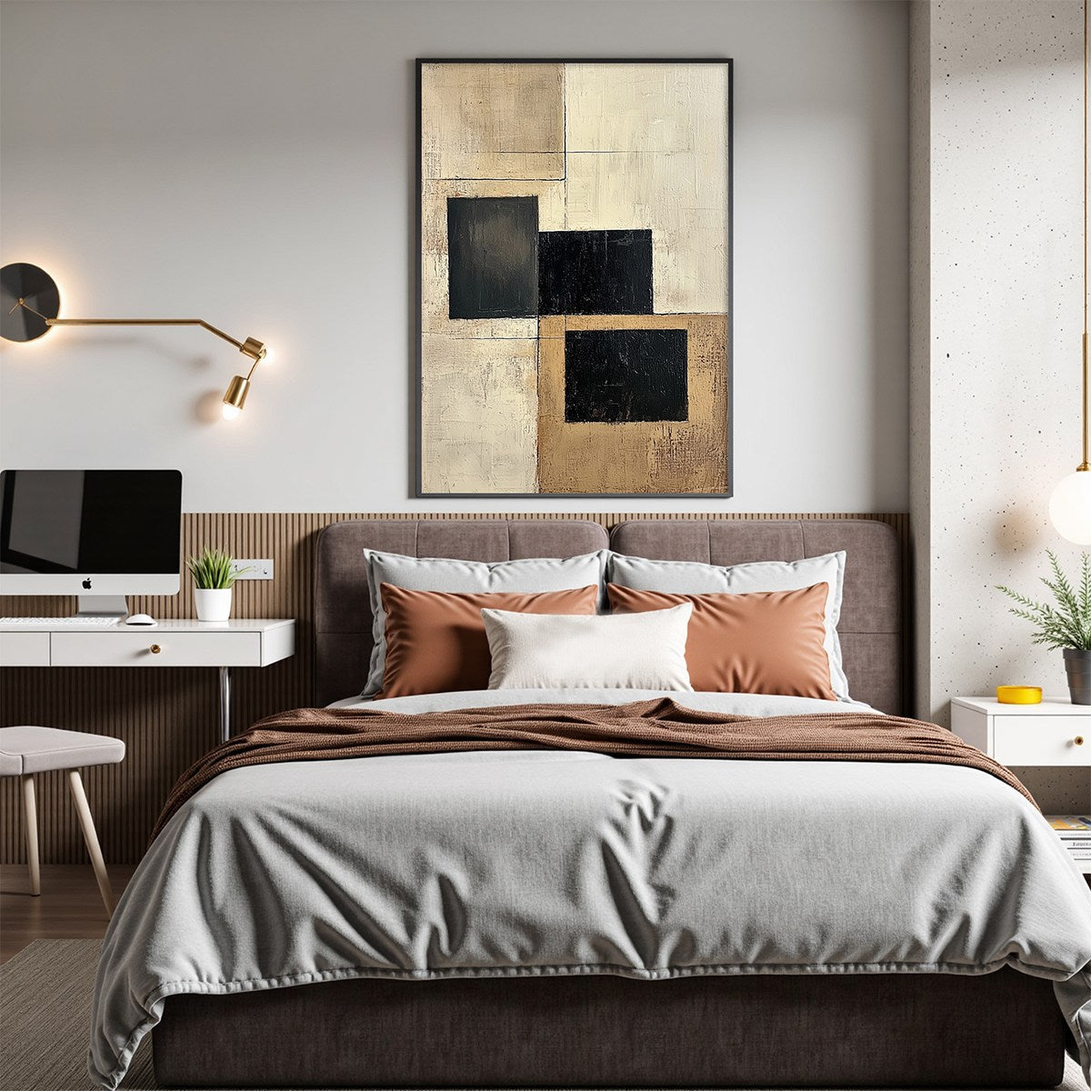 STRUCTURED BALANCE: Minimalist Abstract Oil Painting - Image 5