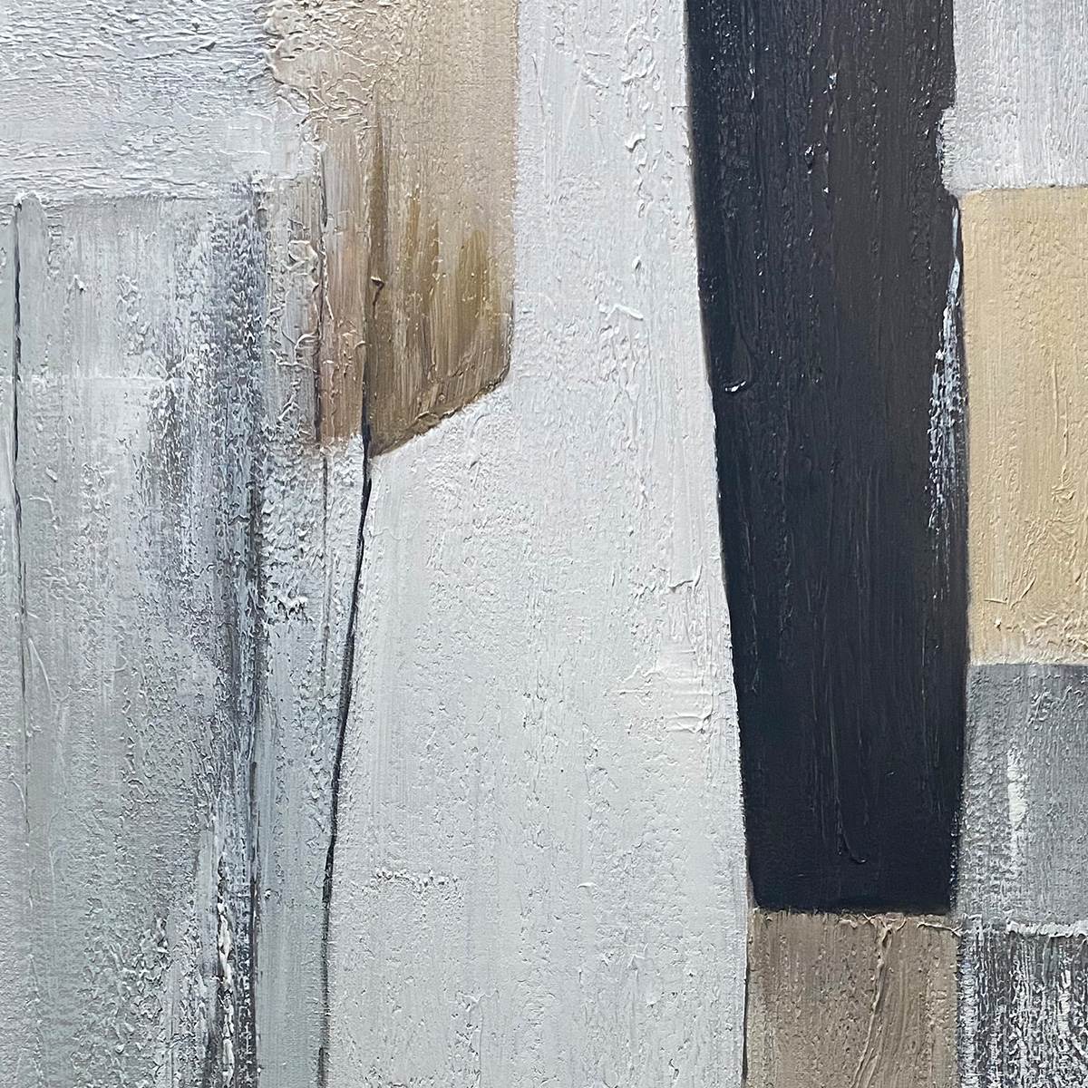 STRUCTURED CALM: Textured Minimalist Abstract Oil Painting - Image 6