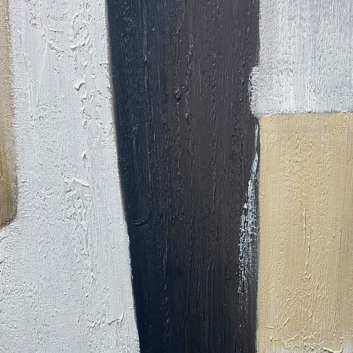 STRUCTURED CALM: Textured Minimalist Abstract Oil Painting - Image 3