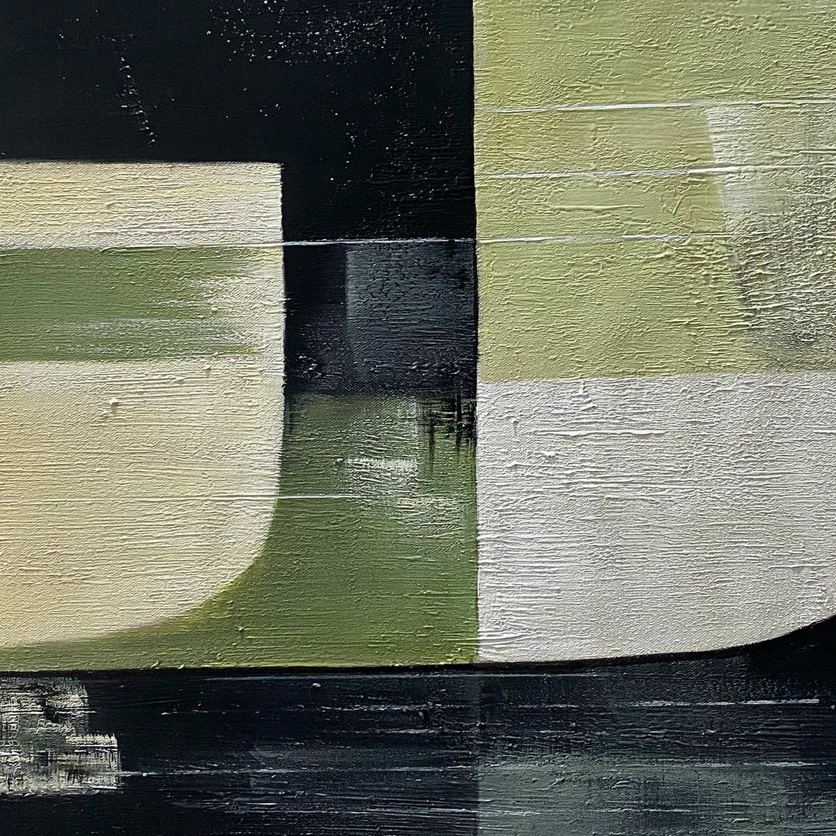 STRUCTURED FORMS: Minimalist Abstract Block Oil Painting - Image 6