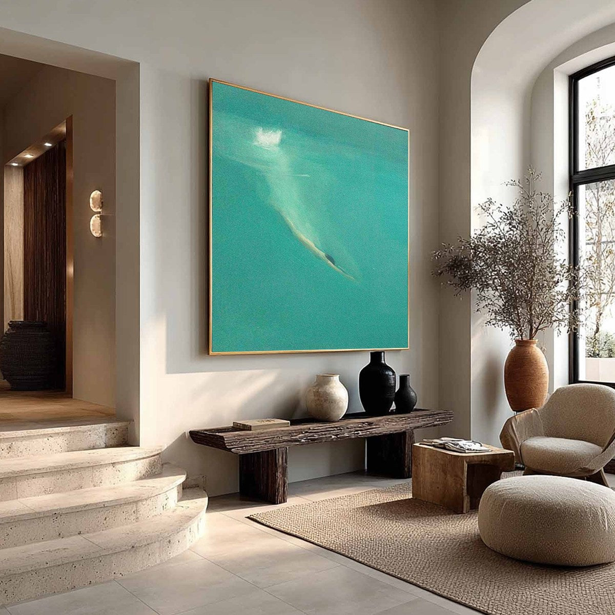 SUBMERGE: Minimalist Wabi Sabi Sea Painting - Image 6
