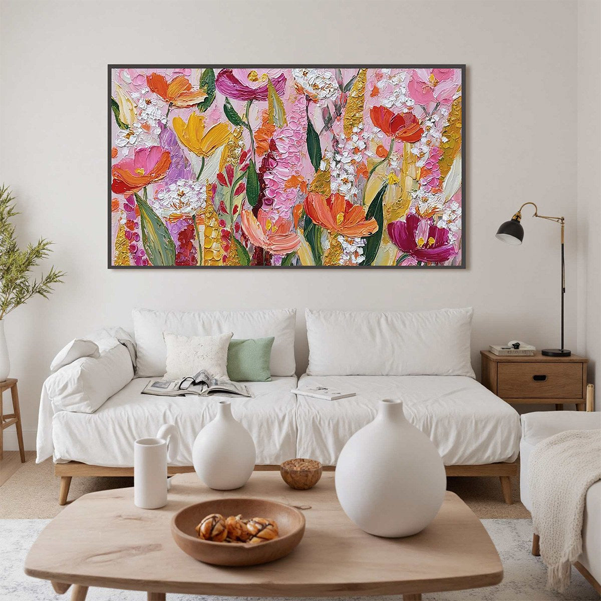 SUMMER GARDEN RHAPSODY: Textured Impasto Floral Oil Painting - Image 4