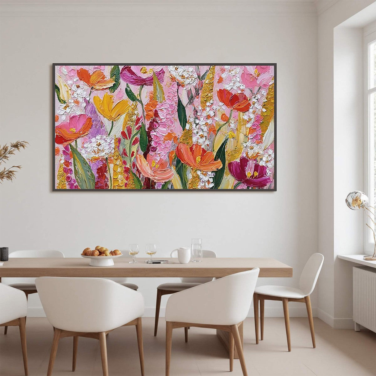 SUMMER GARDEN RHAPSODY: Textured Impasto Floral Oil Painting - Image 7