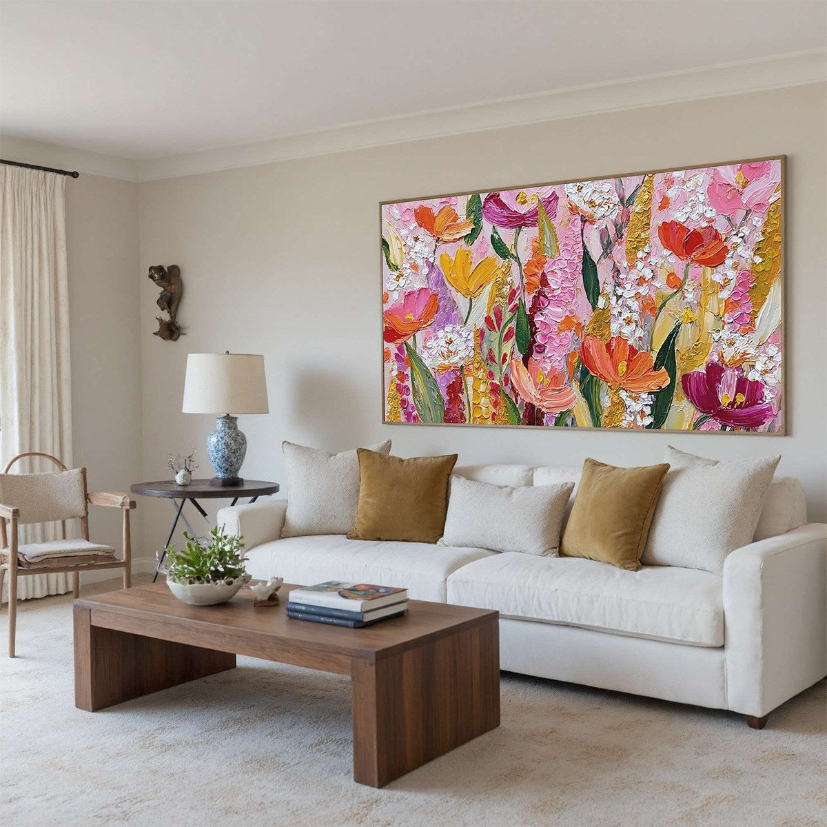 SUMMER GARDEN RHAPSODY: Textured Impasto Floral Oil Painting - Image 5