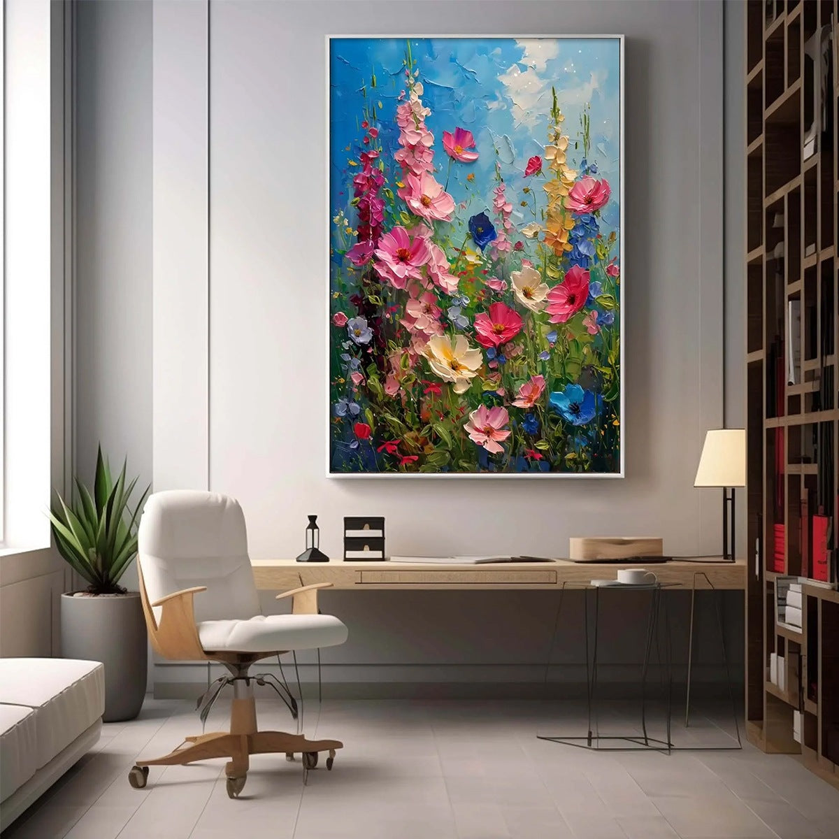 SUMMER MEADOW DANCE: Textured Impasto Floral Oil Painting - Image 7