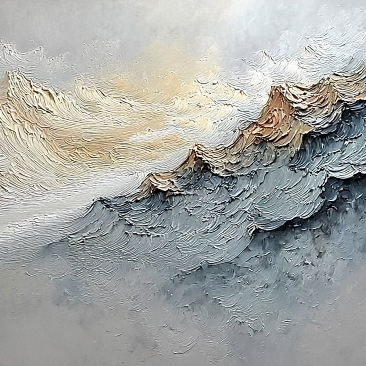 SUMMIT'S WHISPER: Textured Wabi Sabi Abstract Mountain Landscape Painting - Image 5