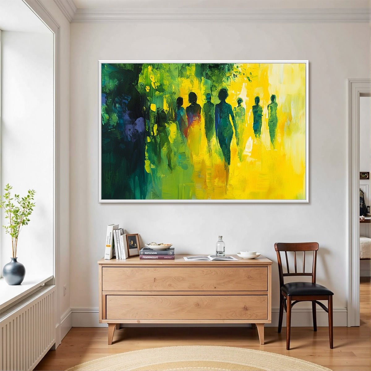 SUNLIT PASSAGE: Vibrant Abstract Figurative Oil Painting - Image 6