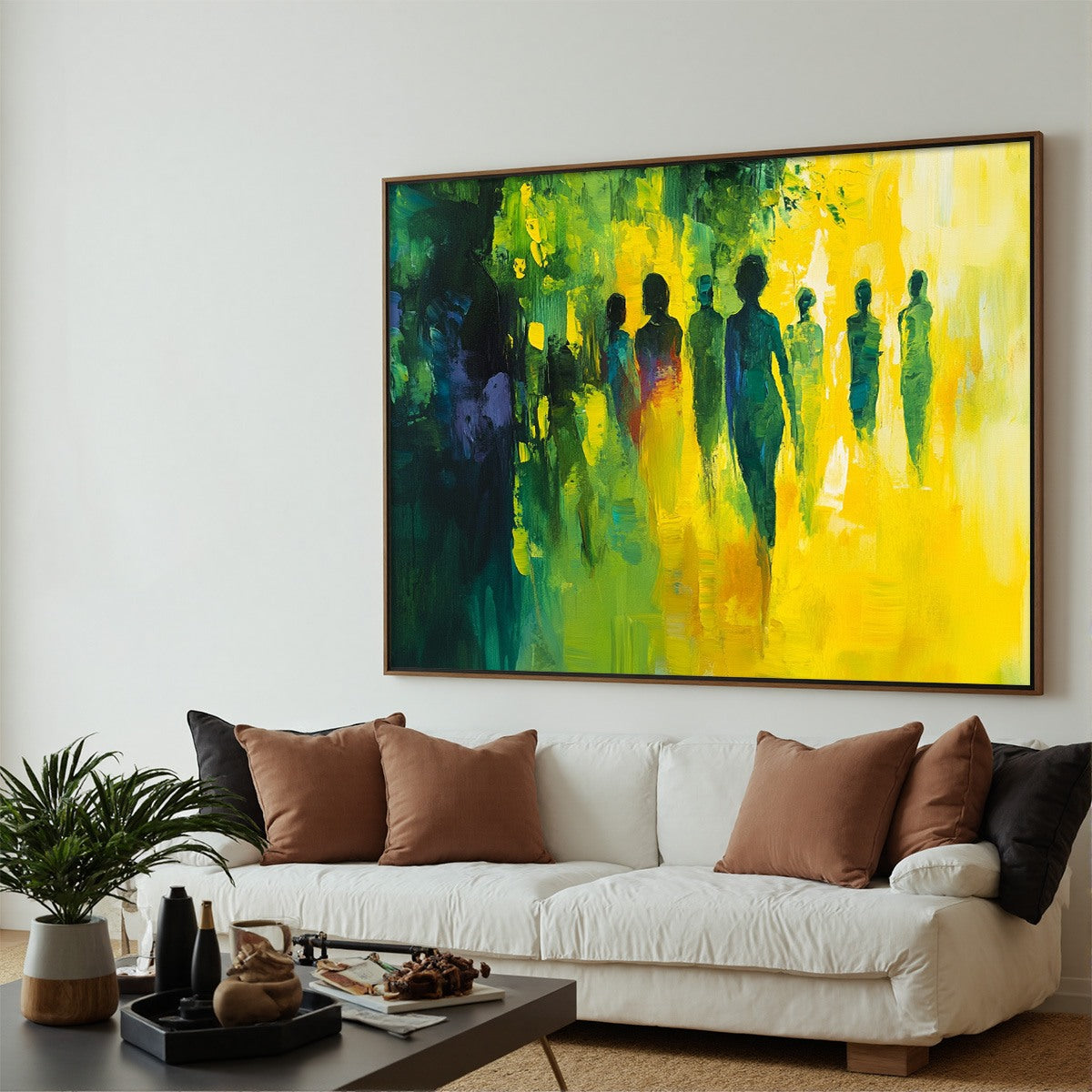 SUNLIT PASSAGE: Vibrant Abstract Figurative Oil Painting - Image 3