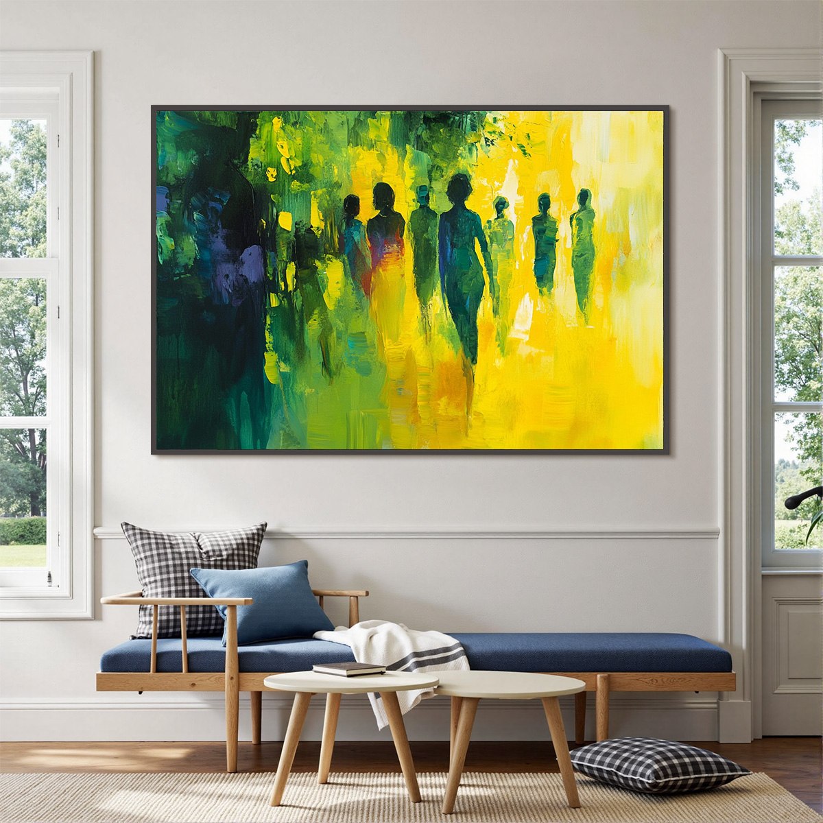 SUNLIT PASSAGE: Vibrant Abstract Figurative Oil Painting - Image 4