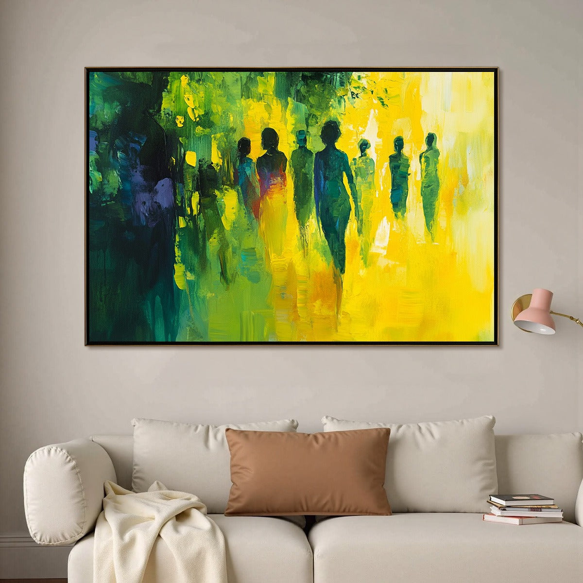 SUNLIT PASSAGE: Vibrant Abstract Figurative Oil Painting - Image 2