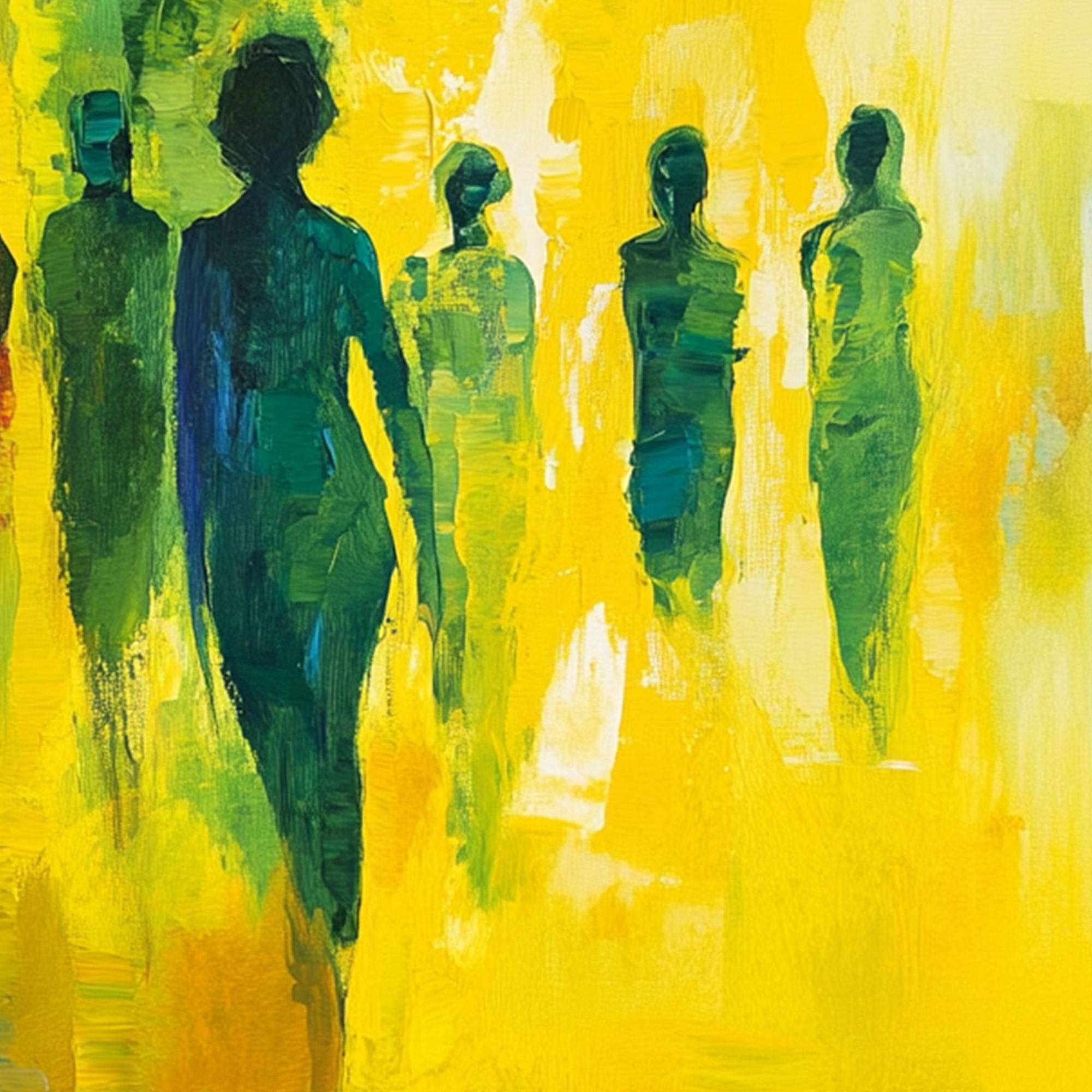 SUNLIT PASSAGE: Vibrant Abstract Figurative Oil Painting - Image 5