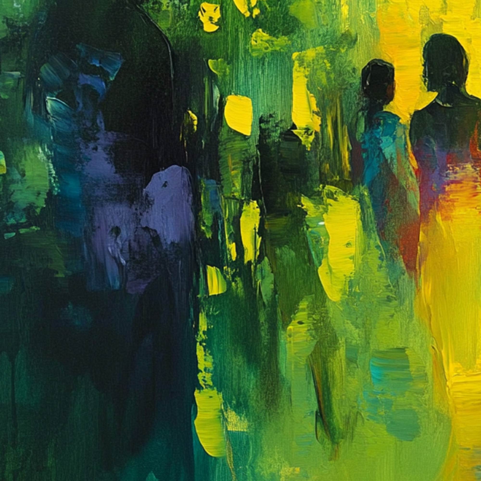 SUNLIT PASSAGE: Vibrant Abstract Figurative Oil Painting - Image 7