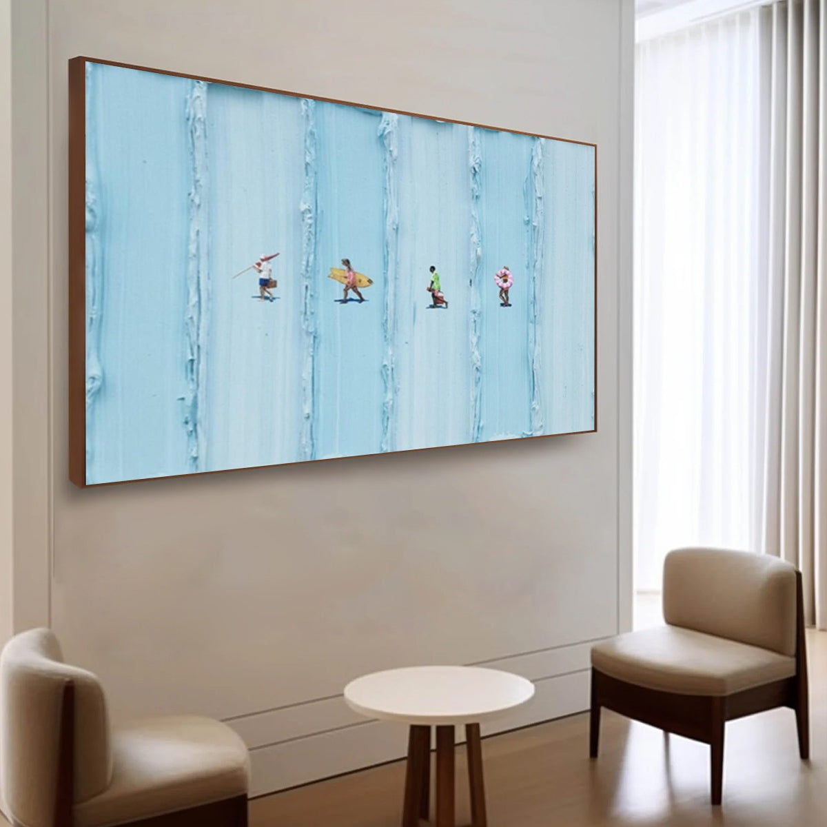 SURF STRIPES: Minimalist Beach Impasto Painting - Image 4