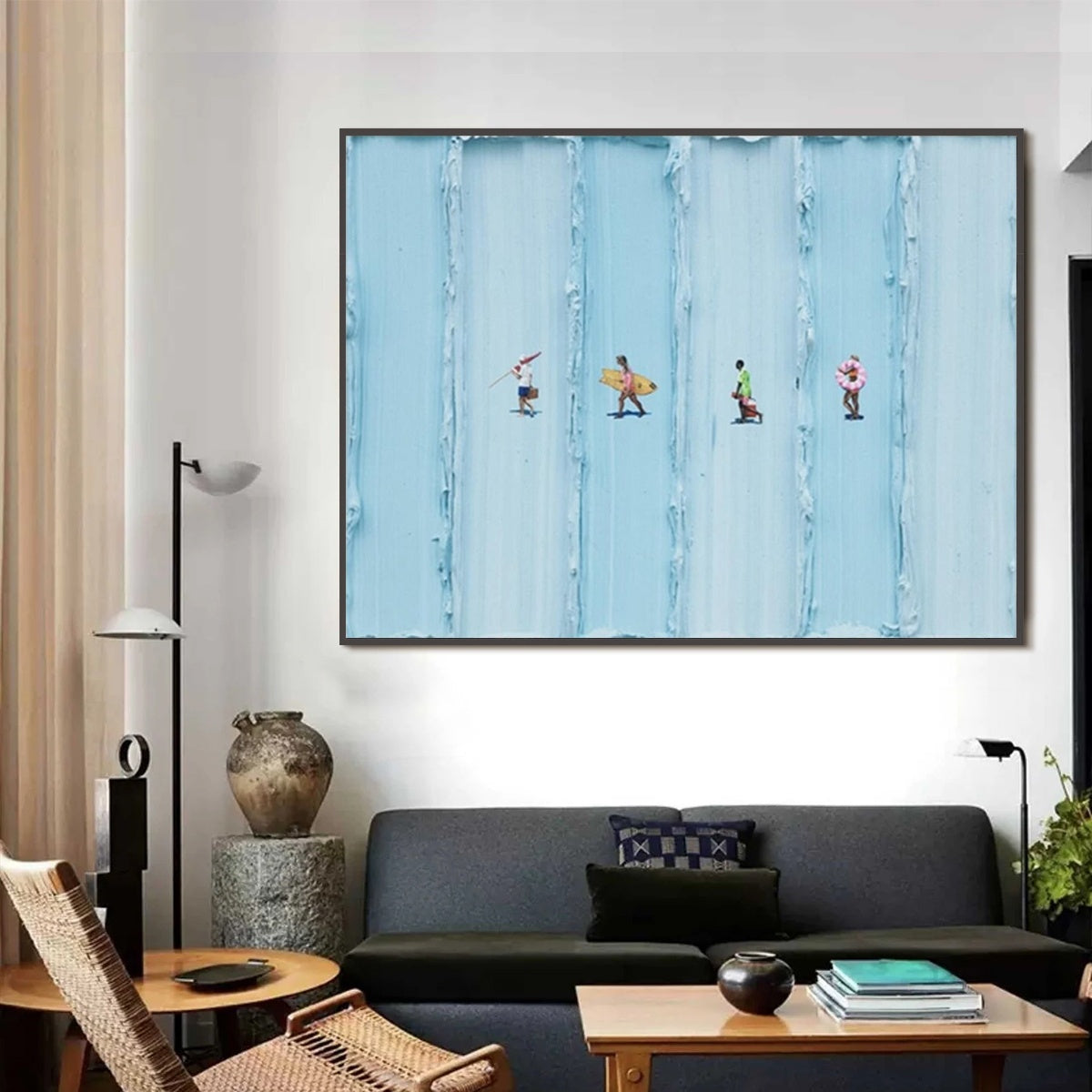 SURF STRIPES: Minimalist Beach Impasto Painting - Image 2