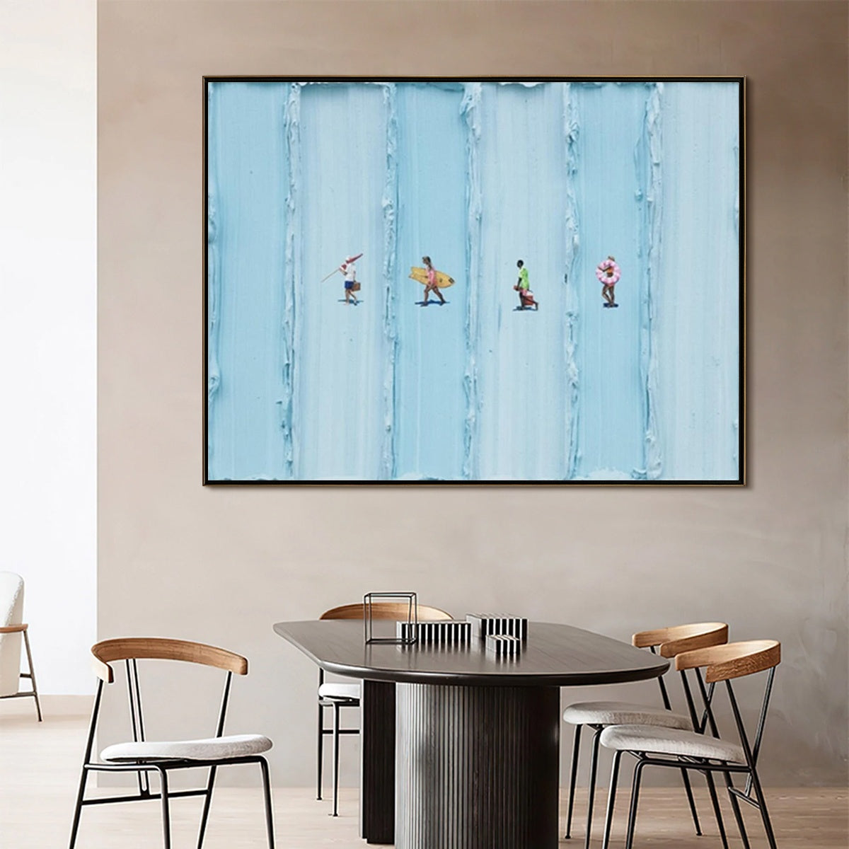 SURF STRIPES: Minimalist Beach Impasto Painting - Image 3