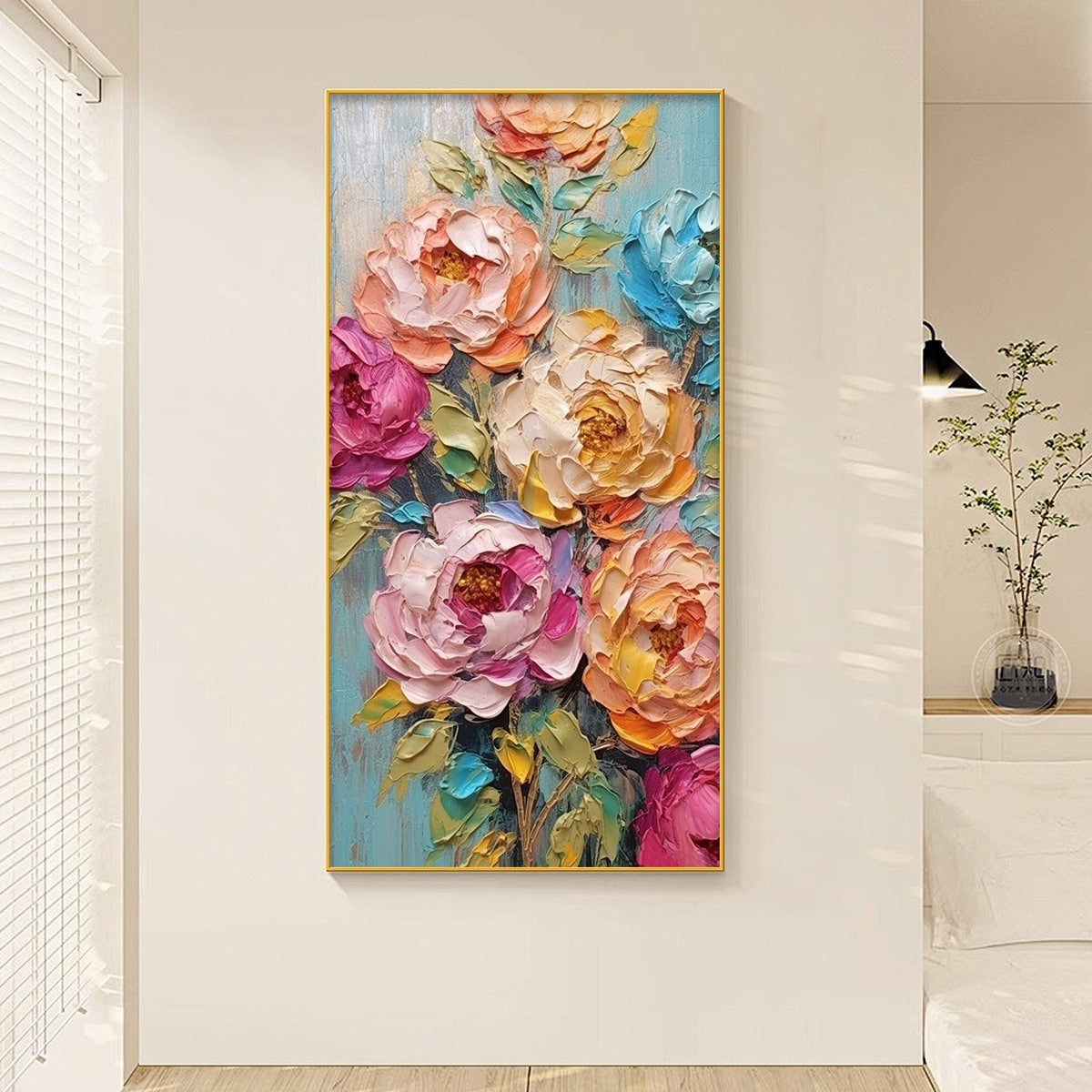 SWEET PEONY RHAPSODY: Textured Impasto Floral Oil Painting - Image 8