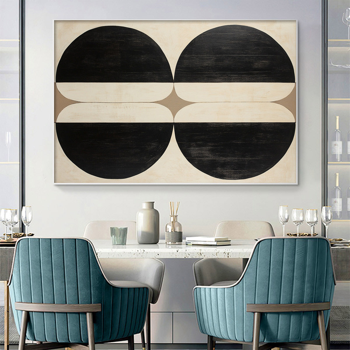 SYMMETRY: Minimalist Geometric Abstract Oil Painting - Image 5