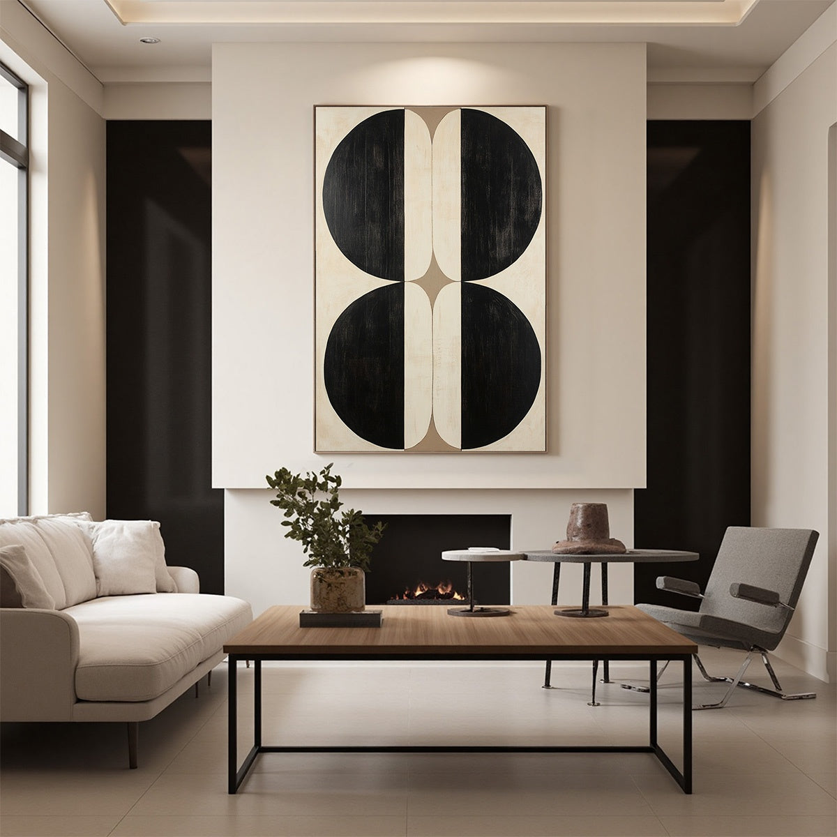 SYMMETRY: Minimalist Geometric Abstract Oil Painting - Image 2