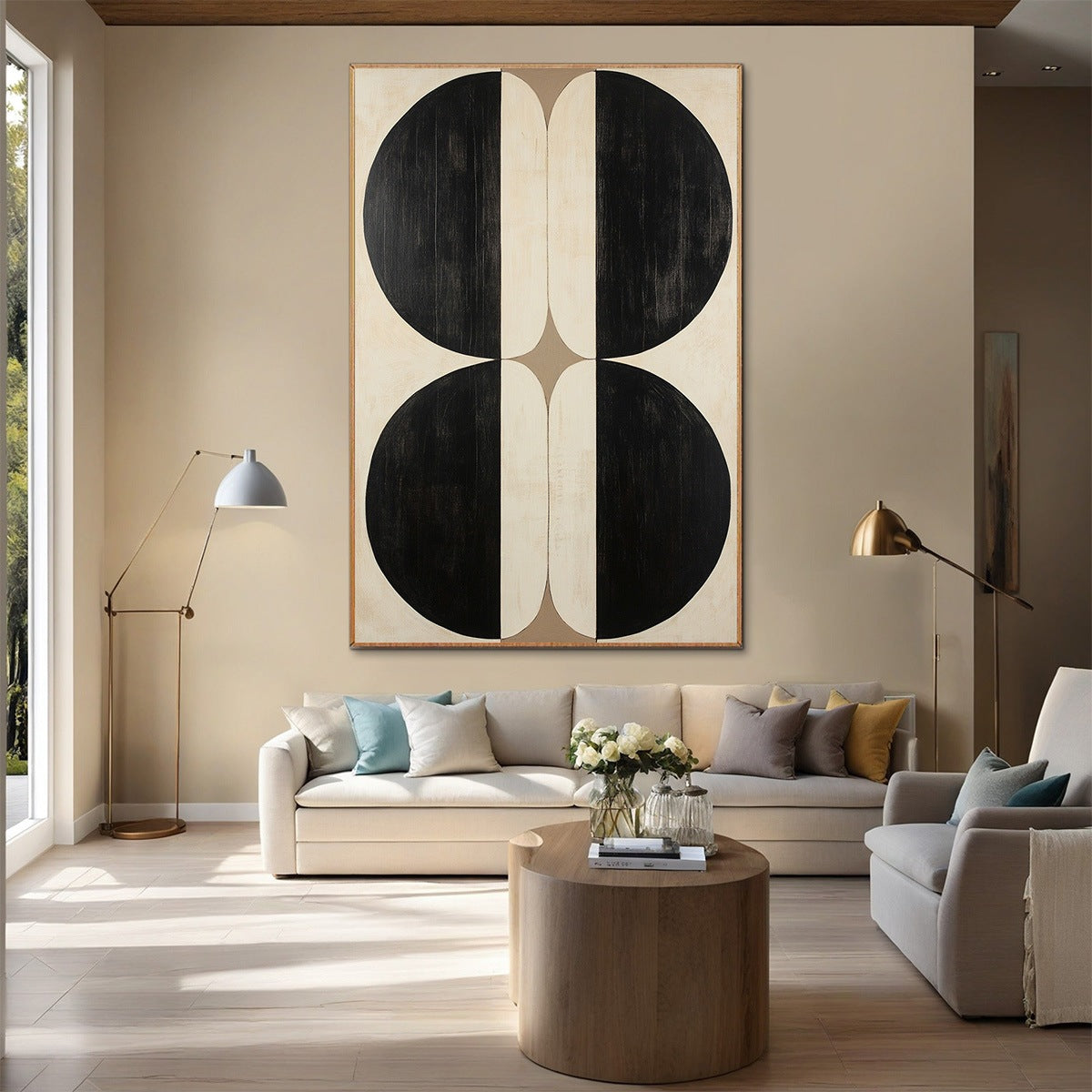 SYMMETRY: Minimalist Geometric Abstract Oil Painting - Image 6