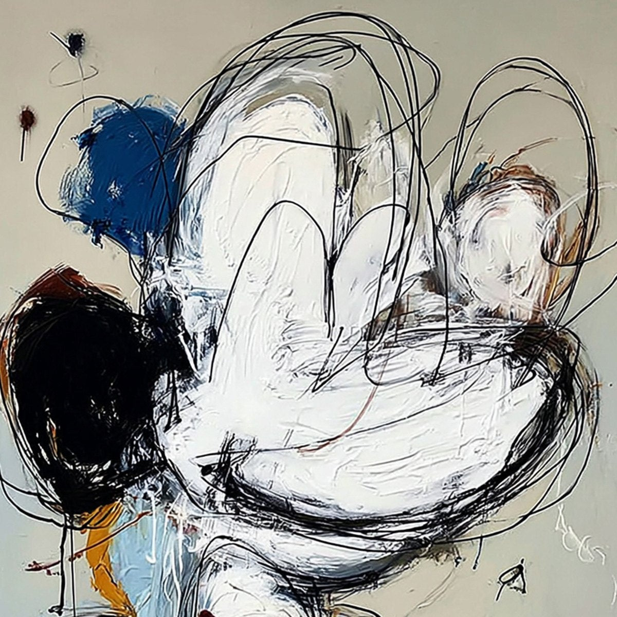 SYNCOPATION: Large Vertical Abstract Painting with Dynamic Lines - Image 3