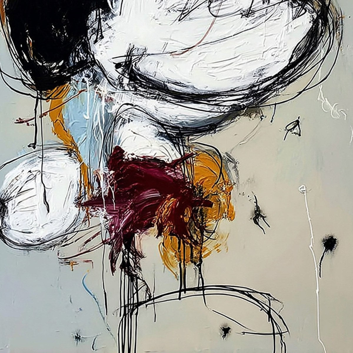 SYNCOPATION: Large Vertical Abstract Painting with Dynamic Lines - Image 5