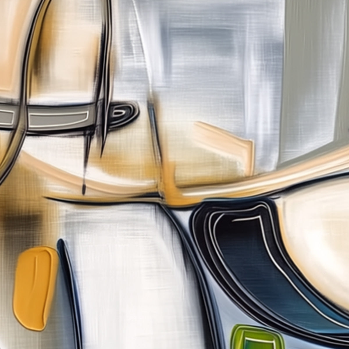 SYNCOPATION: Modern Abstract Square Painting with Textured Accents - Image 5