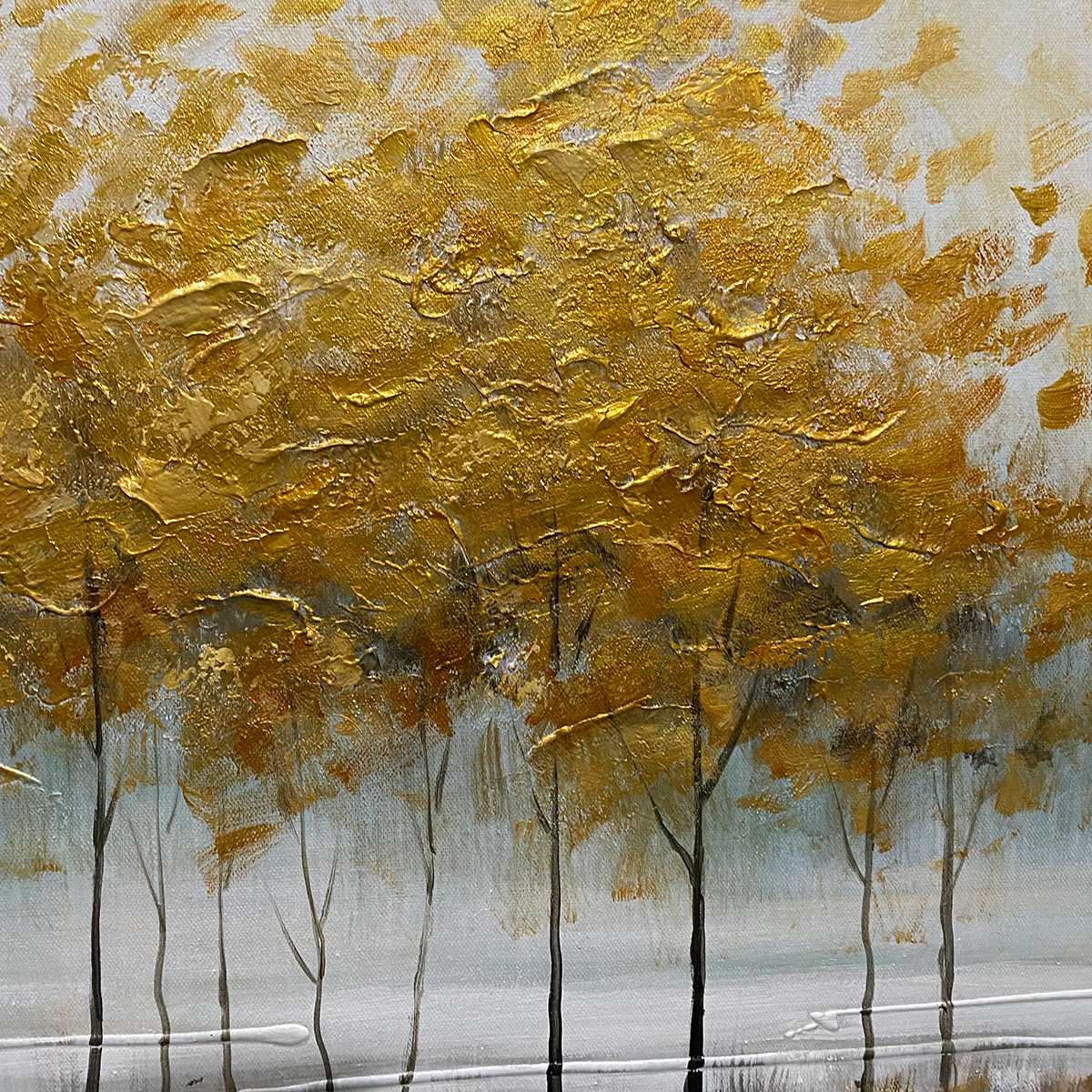 GOLDEN REFLECTIONS: Serene Landscape Oil Painting - Image 3