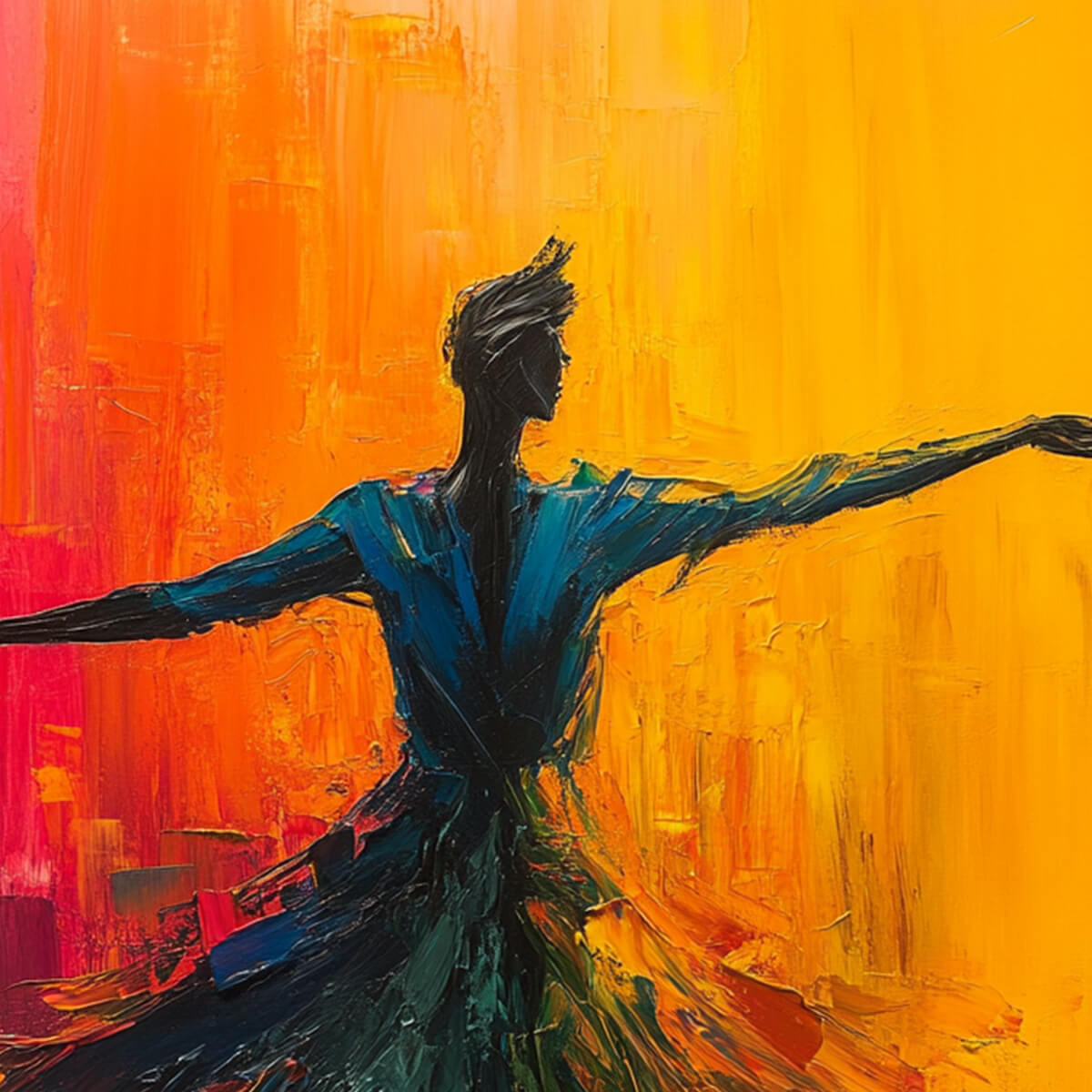 SOULFLIGHT: Textured Impasto Figurative Oil Painting of Dancer - Image 8