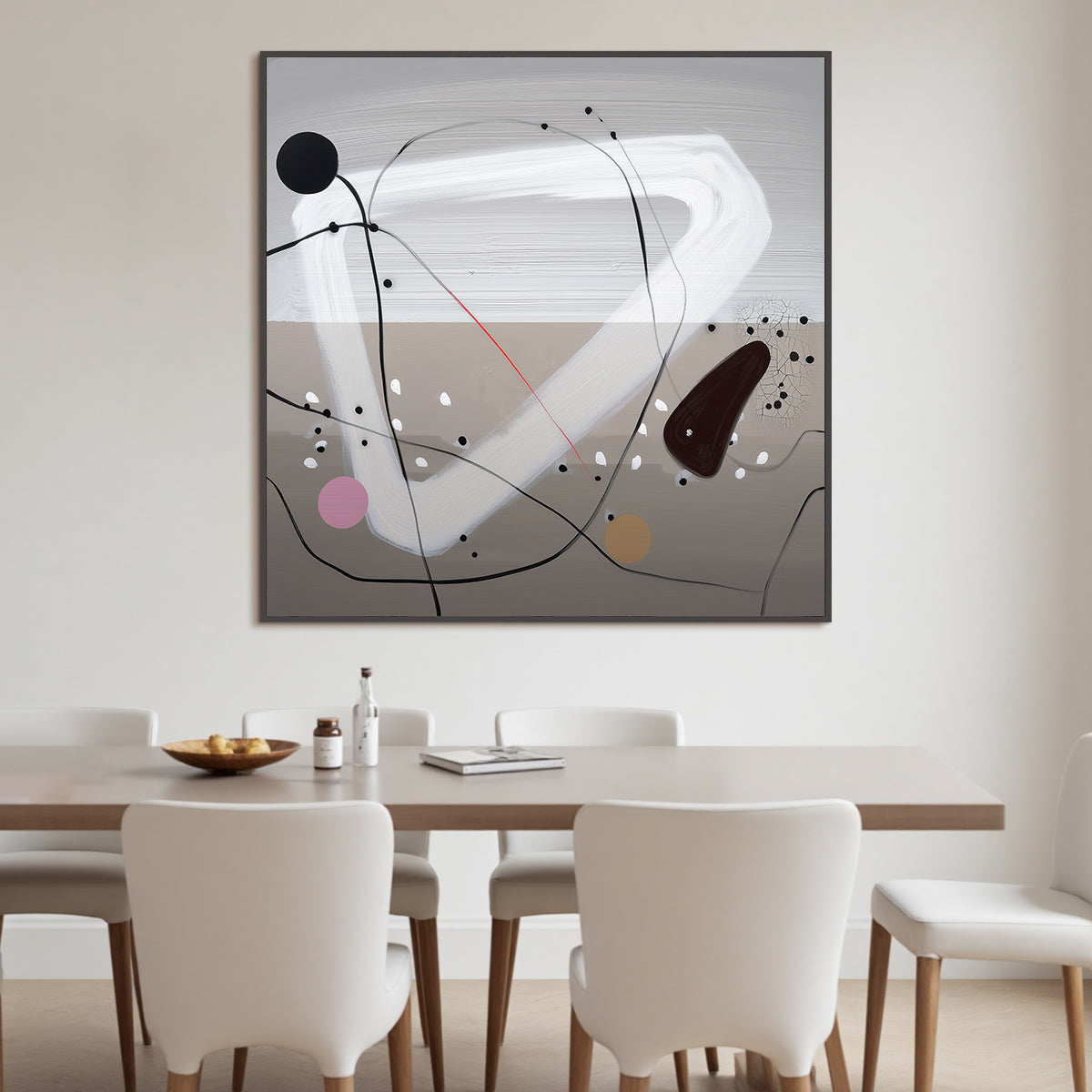 TAUPE TRIPTYCH: Minimalist Abstract Oil Painting - Image 7
