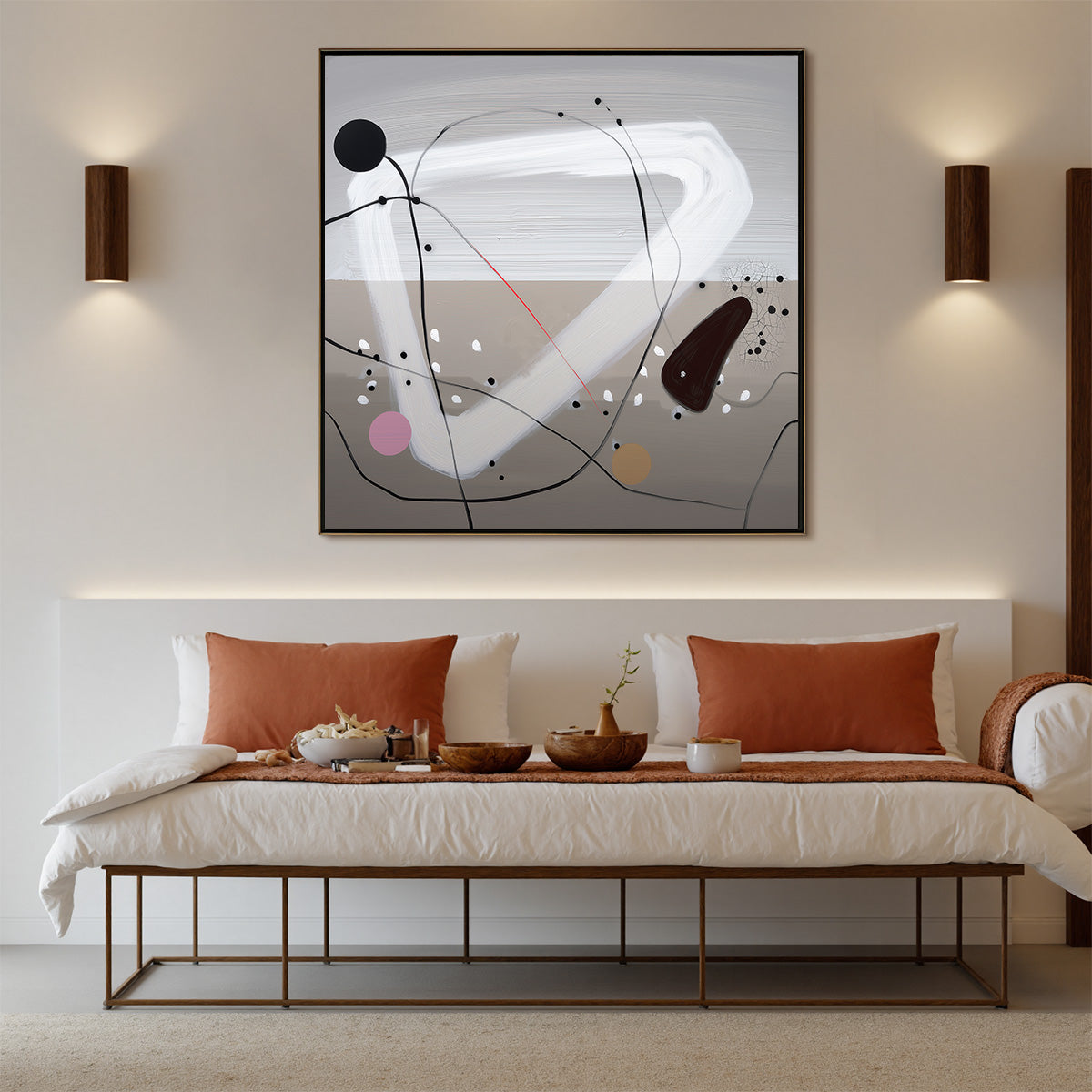 TAUPE TRIPTYCH: Minimalist Abstract Oil Painting - Image 5