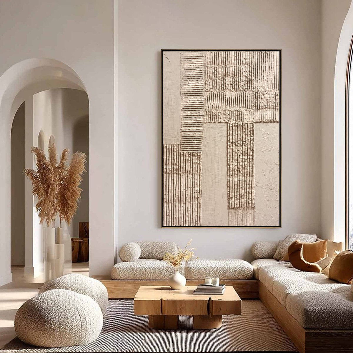 TERRA ALBA: Textured Wabi Sabi Minimalist Abstract Painting - Image 4