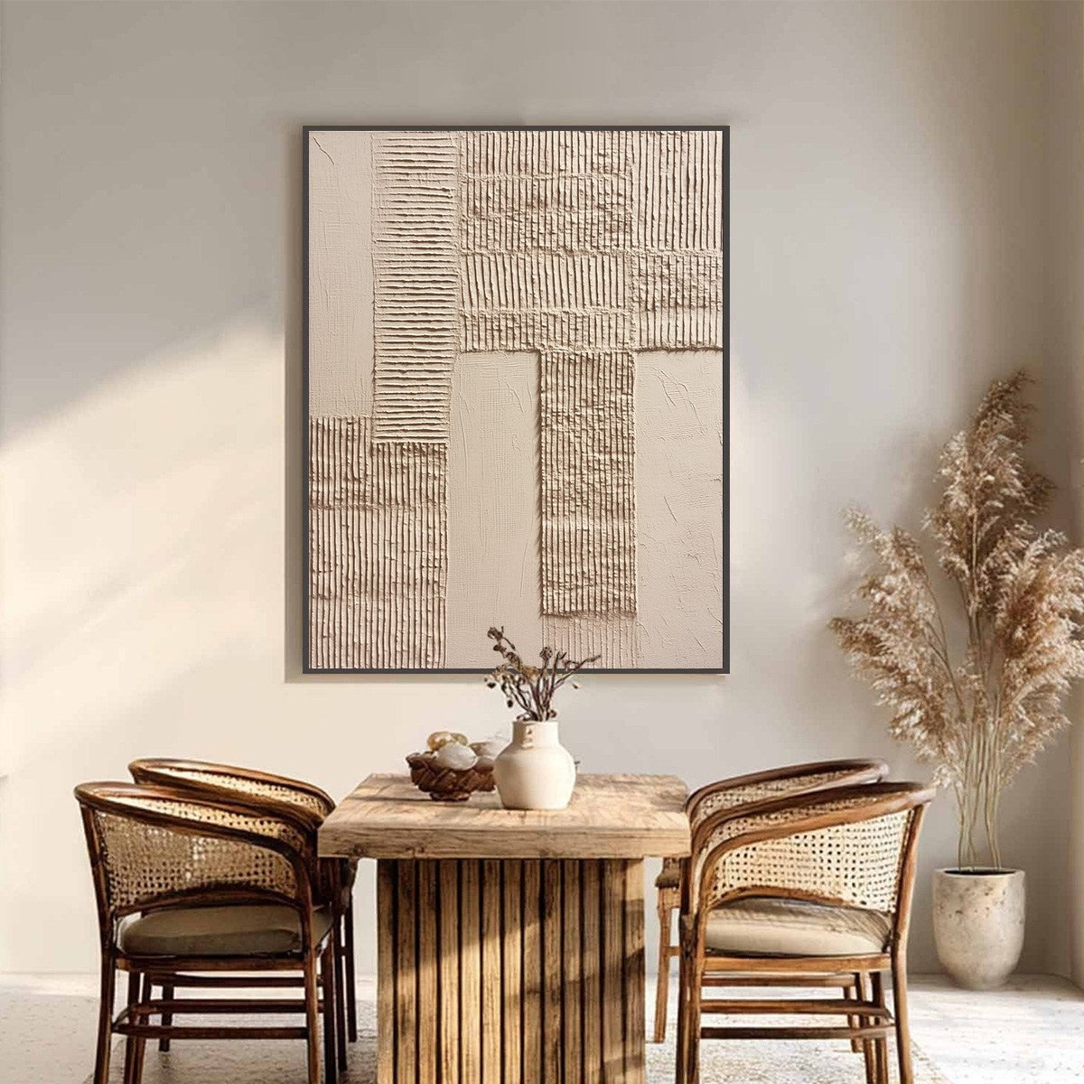 TERRA ALBA: Textured Wabi Sabi Minimalist Abstract Painting - Image 2