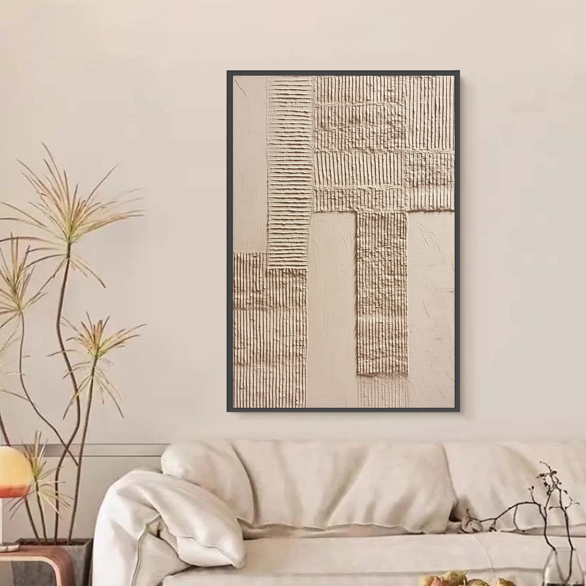 TERRA ALBA: Textured Wabi Sabi Minimalist Abstract Painting - Image 6