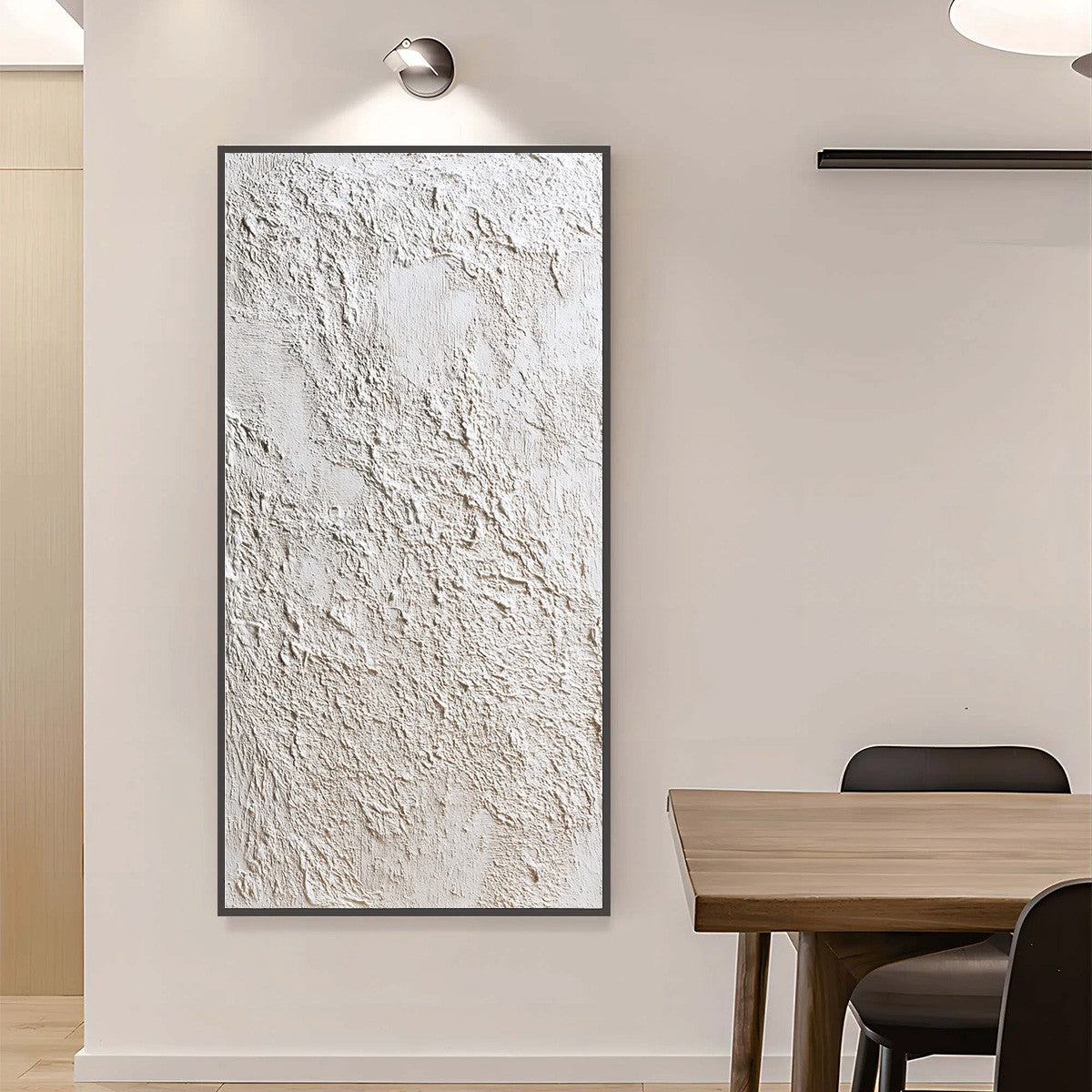 TERRA ALBA: Textured White Wabi Sabi Minimalist Painting - Image 4