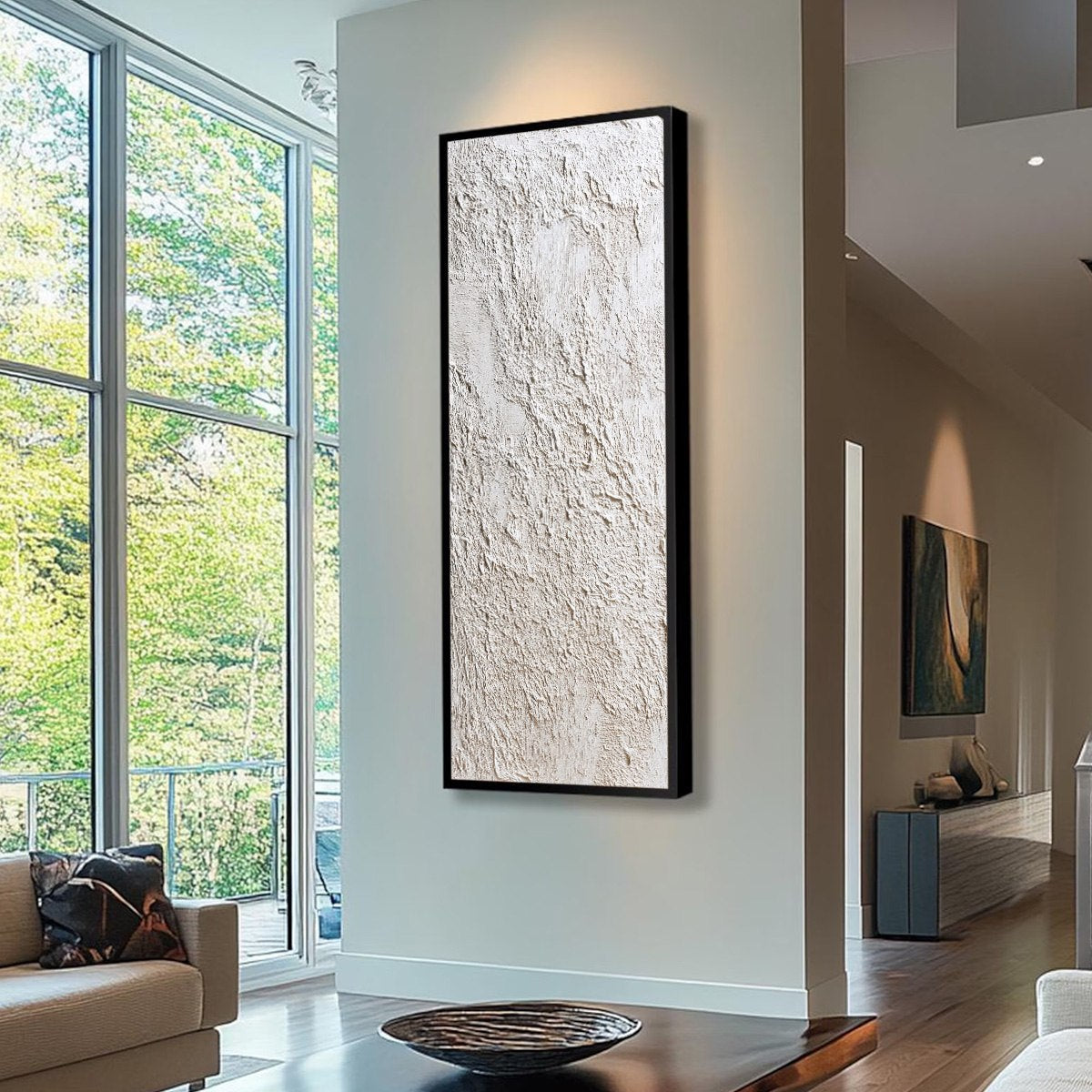 TERRA ALBA: Textured White Wabi Sabi Minimalist Painting - Image 7