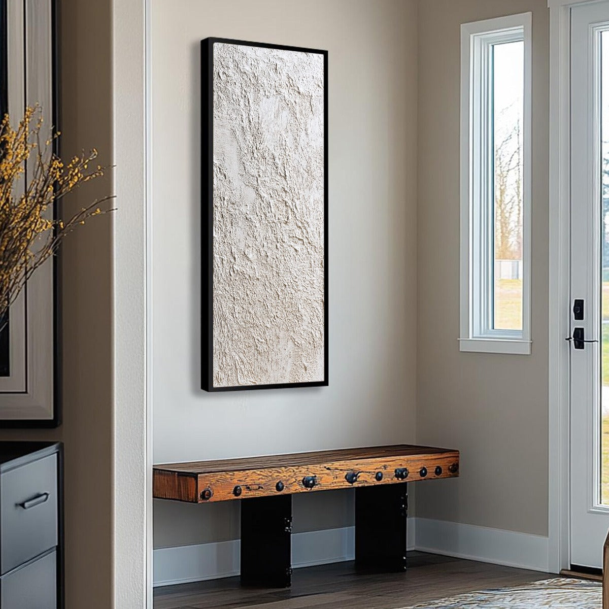 TERRA ALBA: Textured White Wabi Sabi Minimalist Painting - Image 8