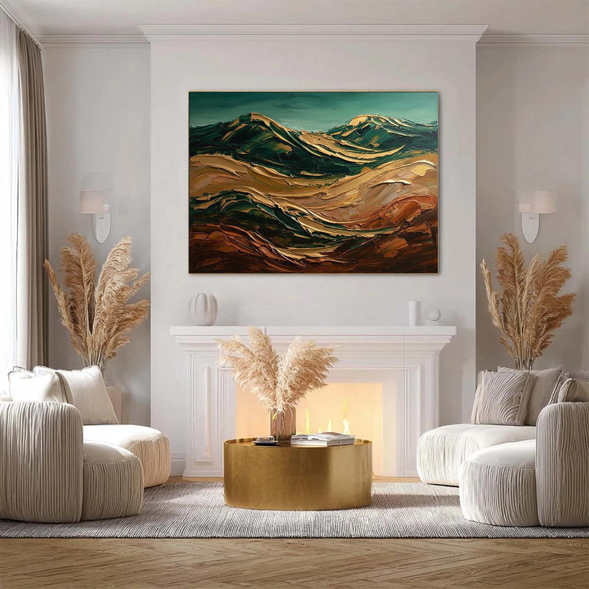 TERRA DORATA: Textured Abstract Mountain Landscape Painting - Image 4