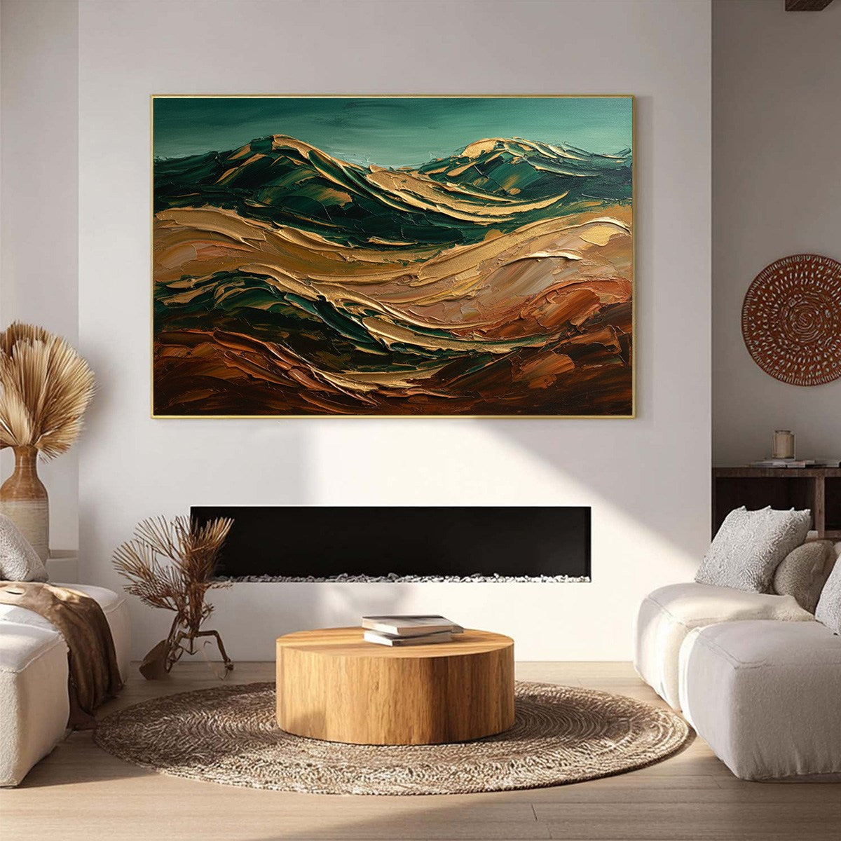 TERRA DORATA: Textured Abstract Mountain Landscape Painting - Image 2