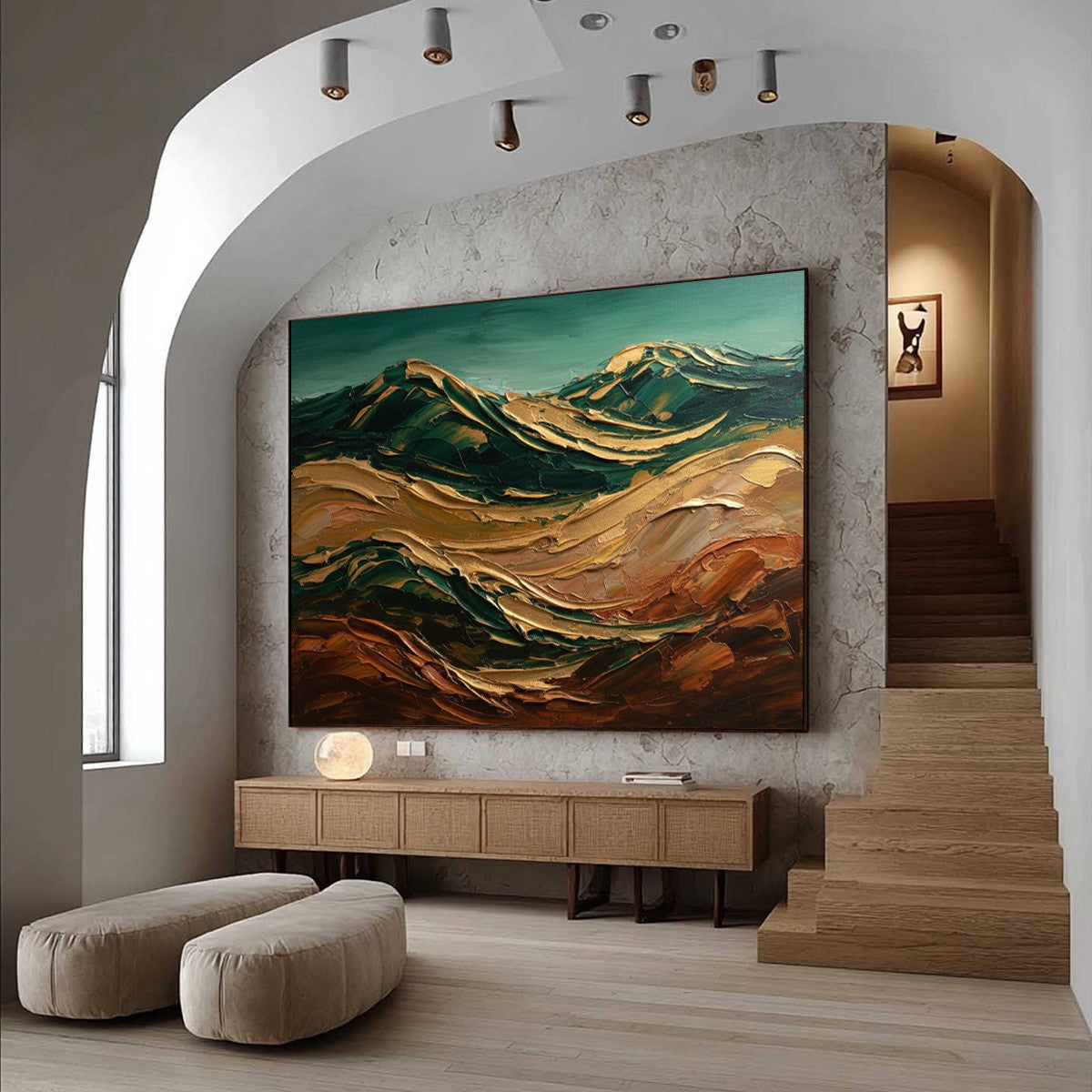 TERRA DORATA: Textured Abstract Mountain Landscape Painting - Image 7