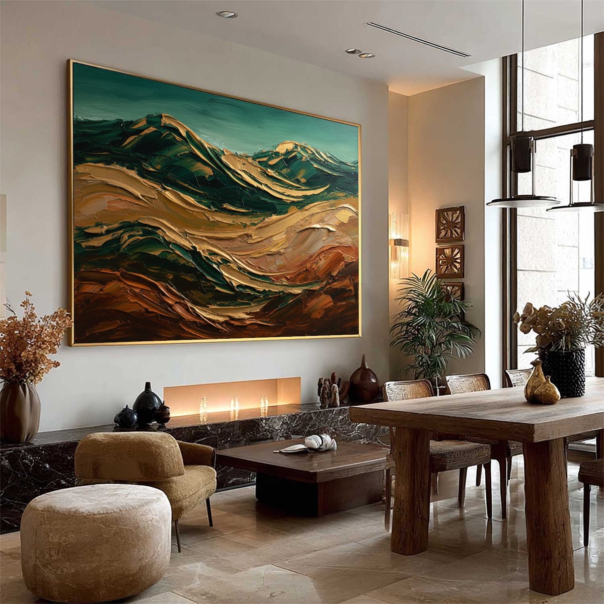 TERRA DORATA: Textured Abstract Mountain Landscape Painting - Image 8